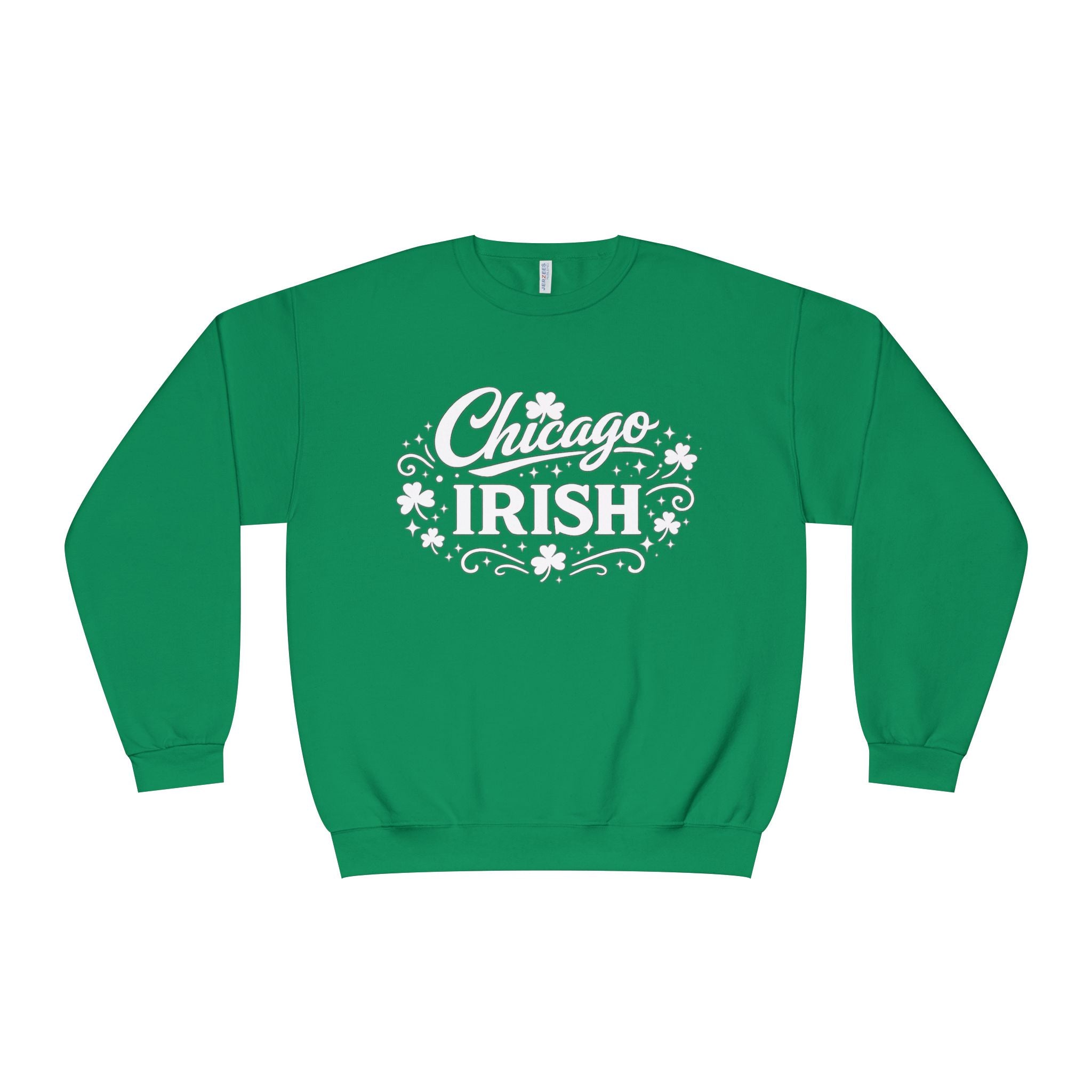 A Lucky Moon. Ladies, Crew Neck, Medium-Heavy NuBlend fleece/cotton, Graphic Sweatshirt. Chicago Irish.