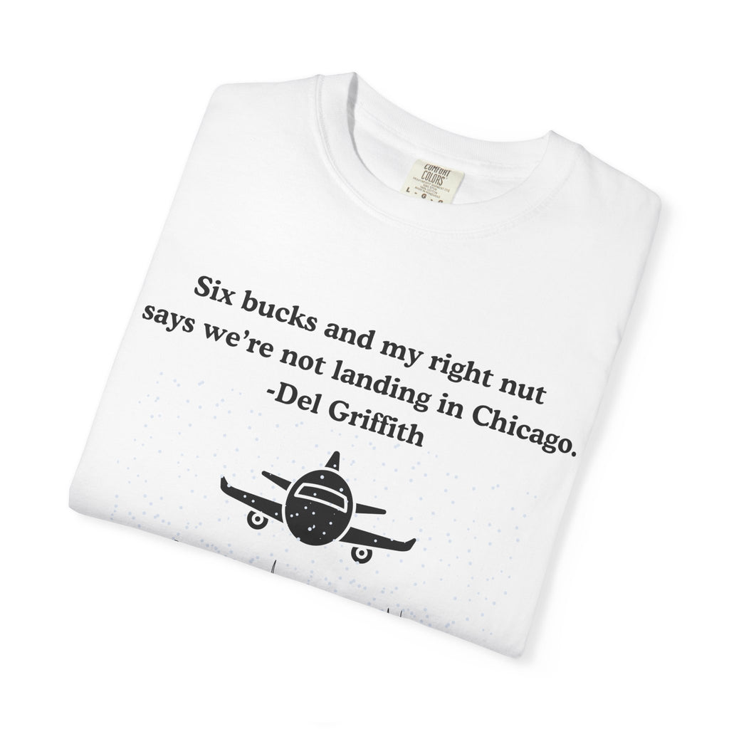 Holiday Moon. Unisex, Garment-Dyed, Crew Neck, Short Sleeve, Graphic T-Shirt. Six bucks . .