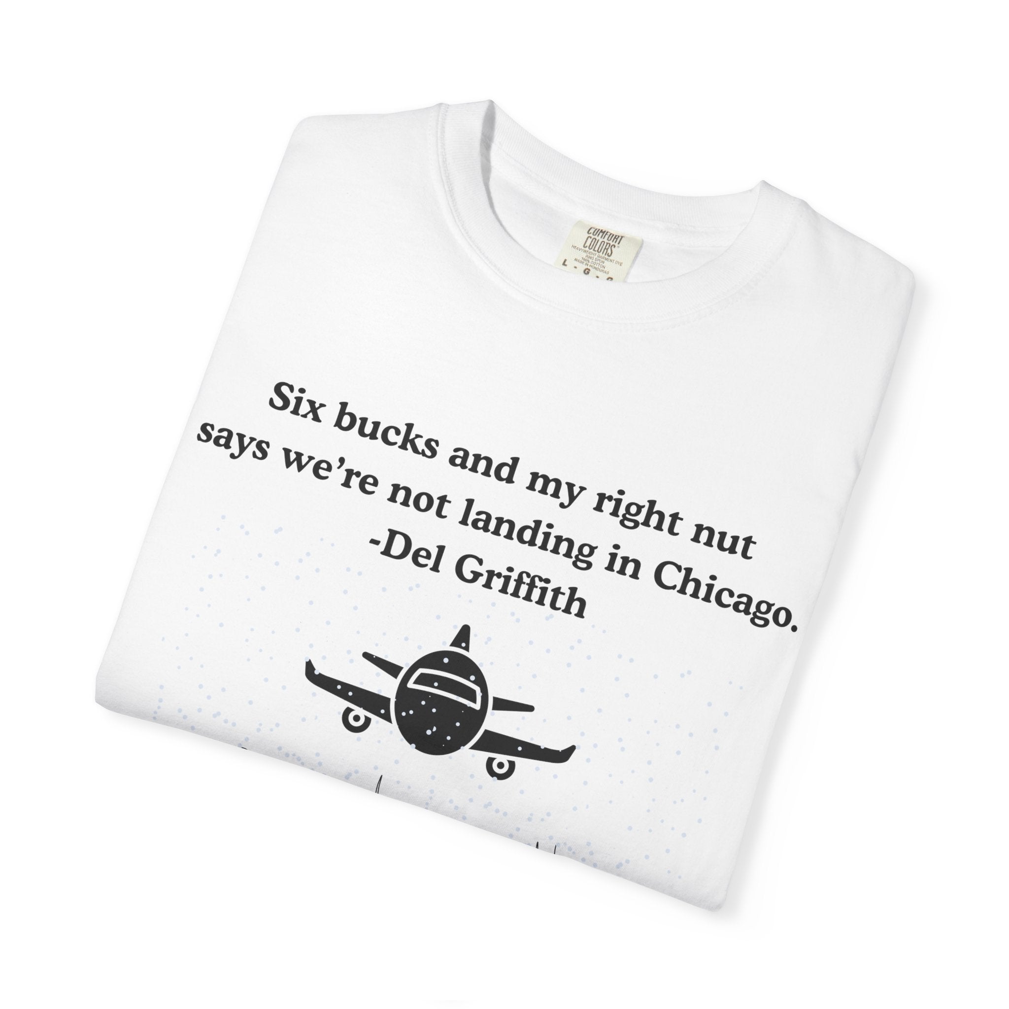 Holiday Moon. Unisex, Garment-Dyed, Crew Neck, Short Sleeve, Graphic T-Shirt. Six bucks . .