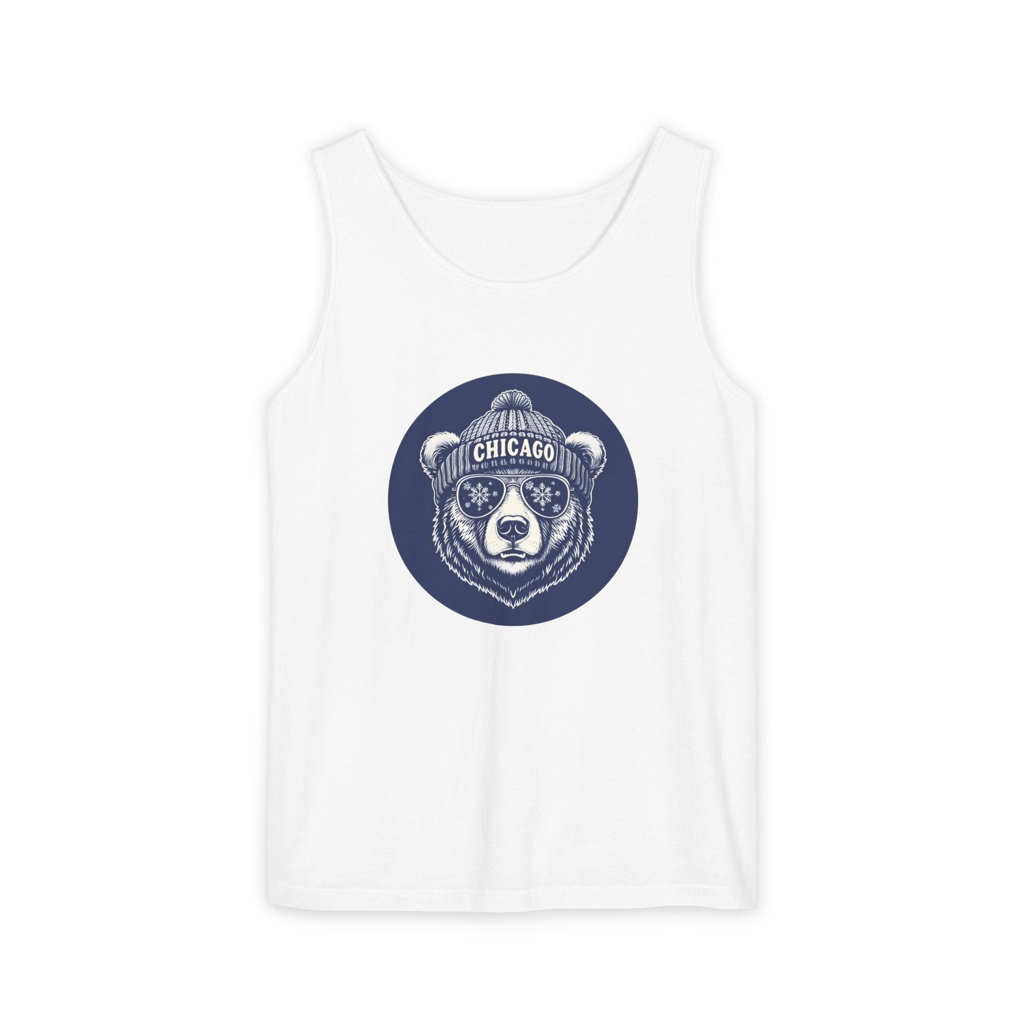 Sporty Soul. Unisex, Lightweight, Cotton, Graphic Tank. Retro Winter Beanie Bear.