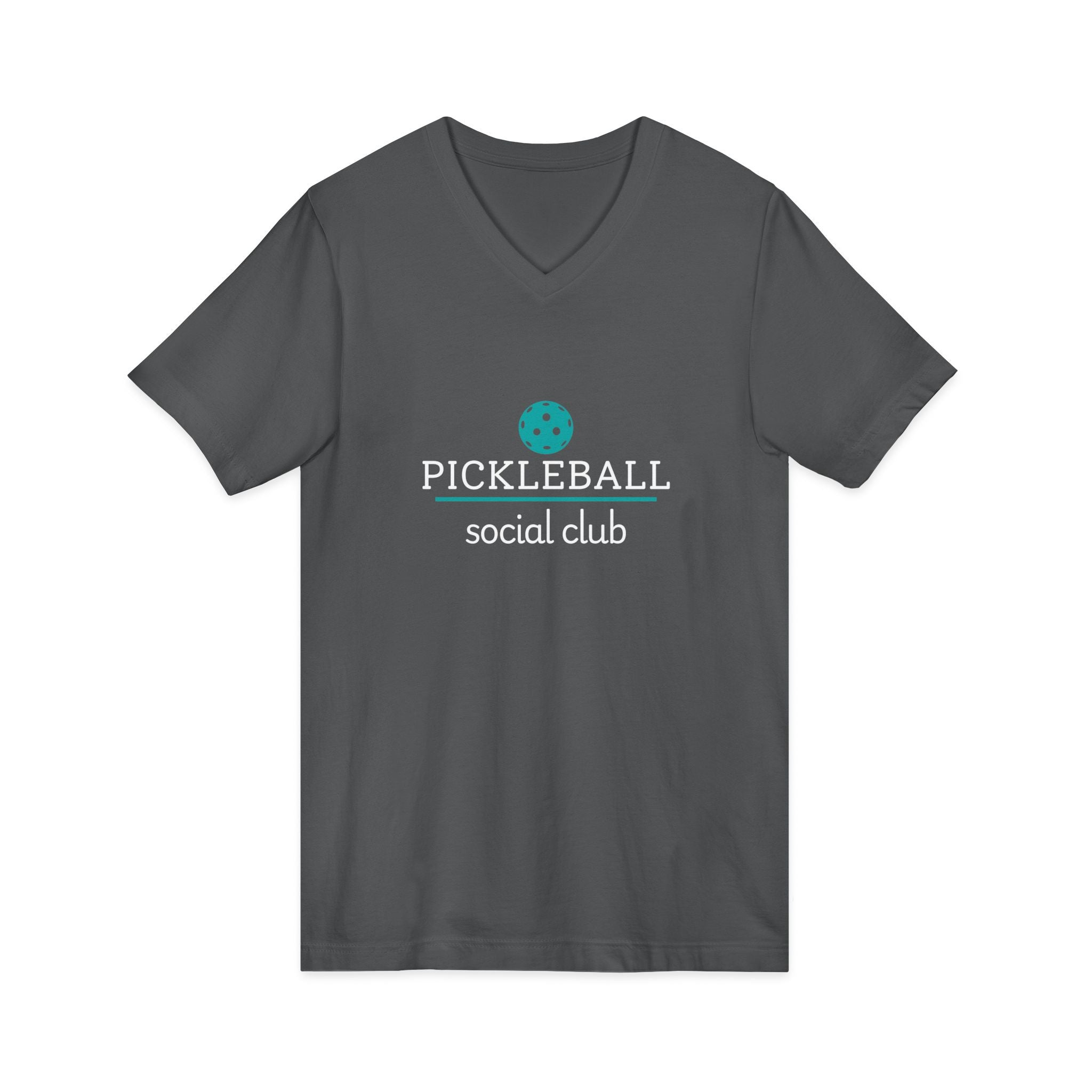 Pickleball. Unisex, V-Neck, Short Sleeve, Graphic T-Shirt. Pickleball Social Club V-Neck.
