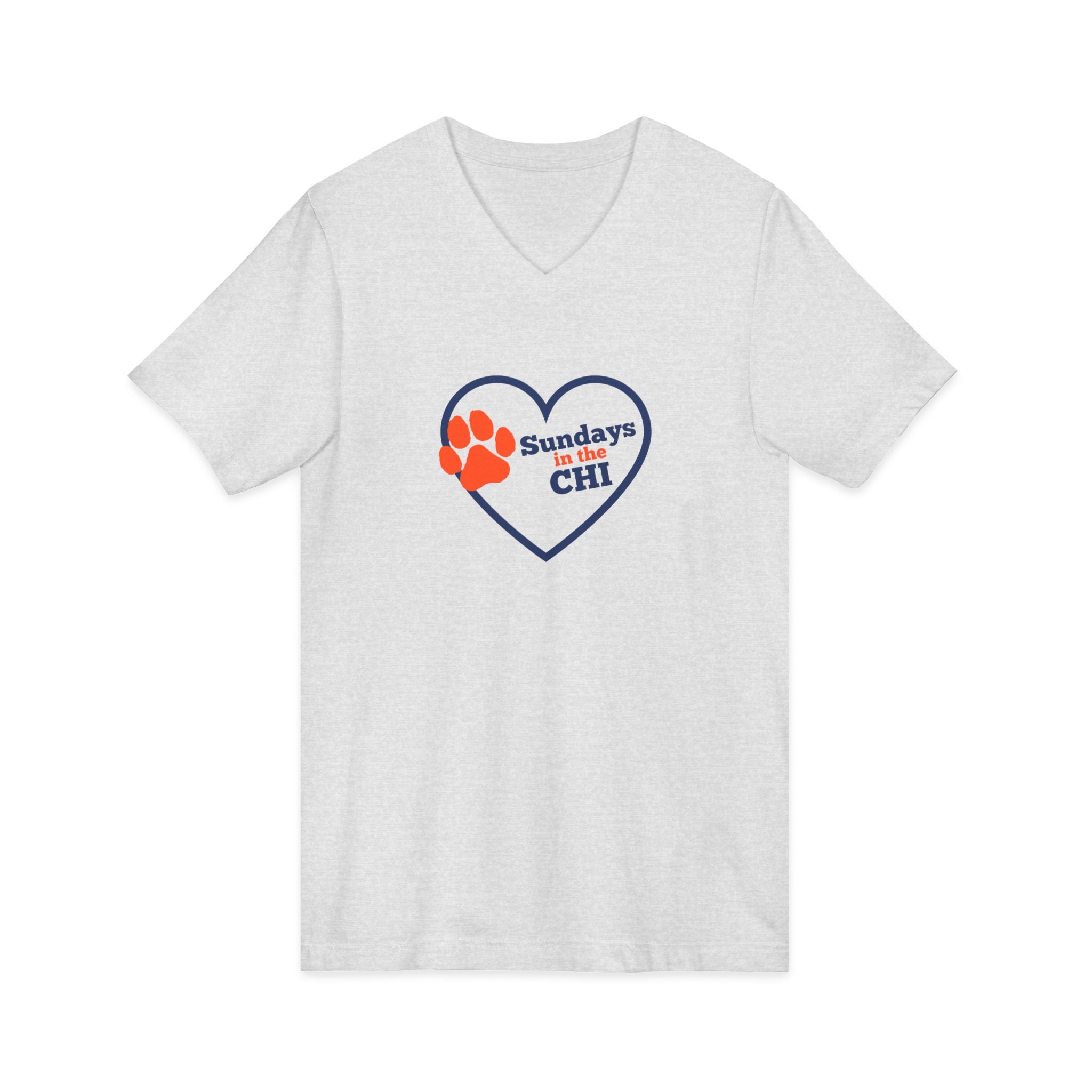 Sporty Soul. Unisex, V-Neck, Short Sleeve, Graphic T-Shirt. Sundays in the Chi.