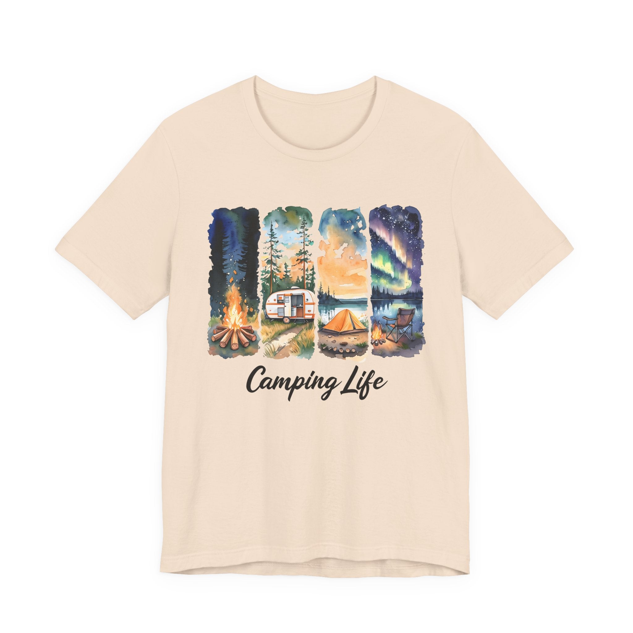 Adventure Awaits. Unisex, Crew Neck, Short Sleeve, Graphic T-Shirt. Camping Life.