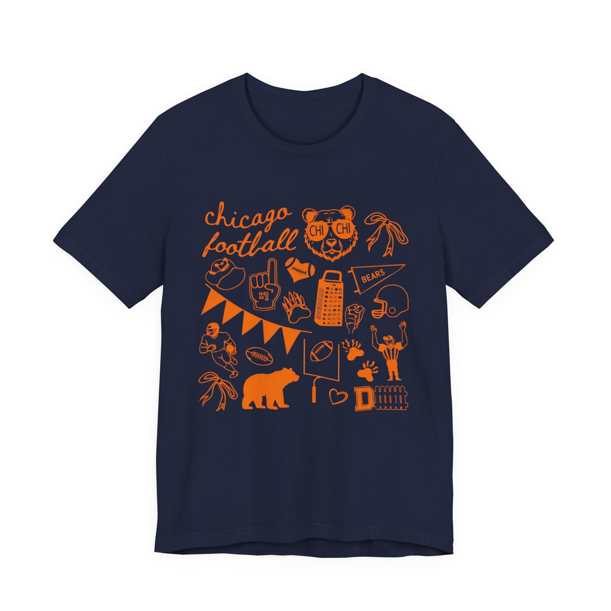 Sporty Soul. Unisex, Crew Neck, Short Sleeve, Graphic T-Shirt. 3 Color Options. Chicago Football Retro.