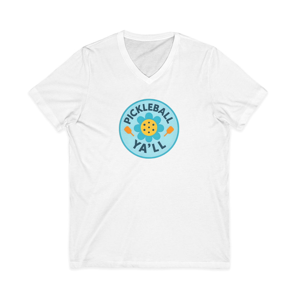 Pickleball. Unisex, V-Neck, Short Sleeve, Graphic T-Shirt. Pickleball Y'all.