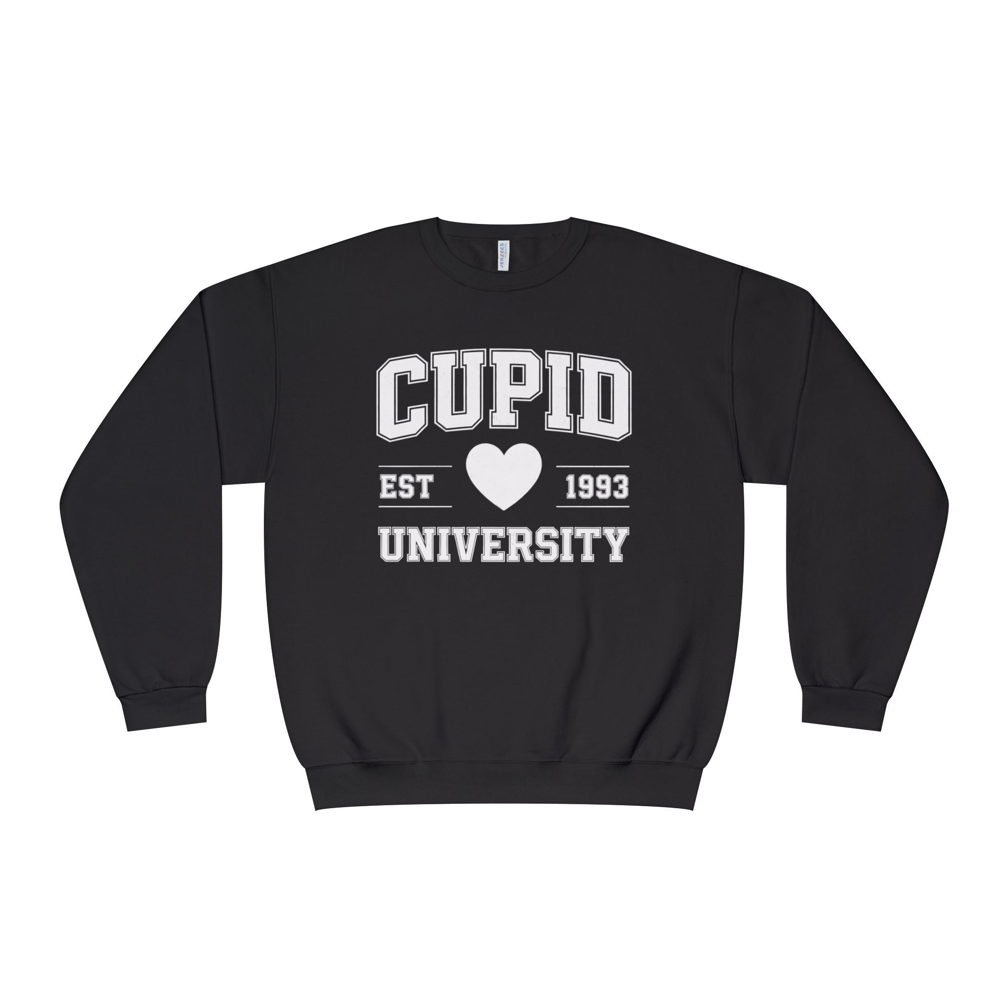 A Valentine Holiday Moon. Ladies, Crew Neck, Medium-Heavy NuBlend fleece/cotton, Graphic Sweatshirt. Cupid University.