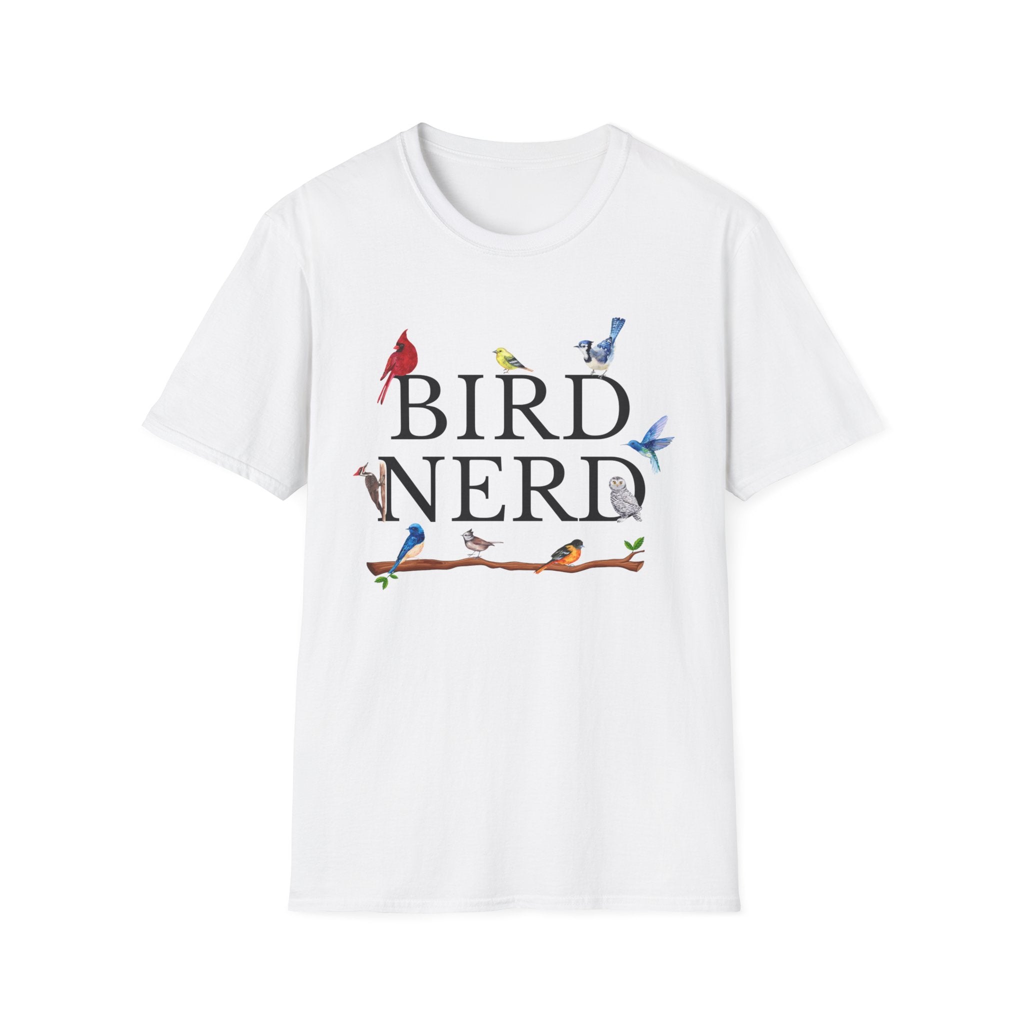 Wild at Heart Collection. Bird Nerd Birdwatching Crew Neck Tee | Gildan 64000 Nature Lover Shirt