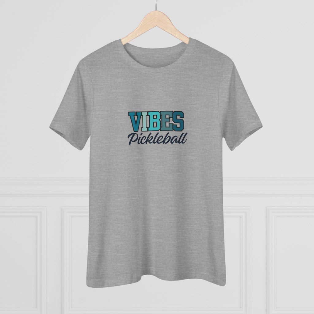 Pickleball. Women's Crew Neck, Short Sleeve, Graphic T-Shirt.  Pickleball Vibes.