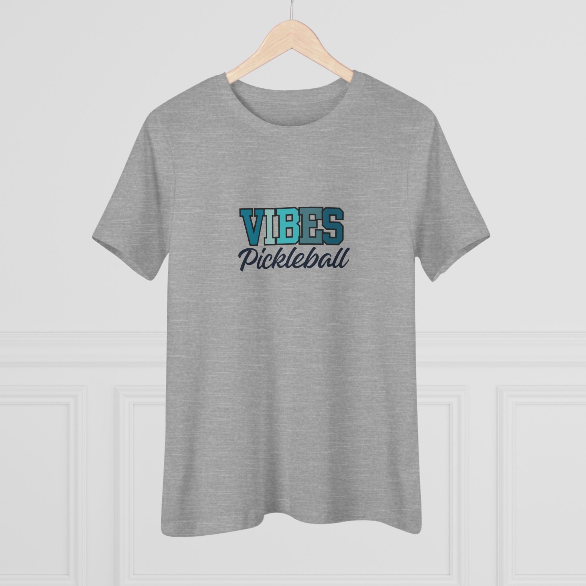 Pickleball. Women's Crew Neck, Short Sleeve, Graphic T-Shirt.  Pickleball Vibes.