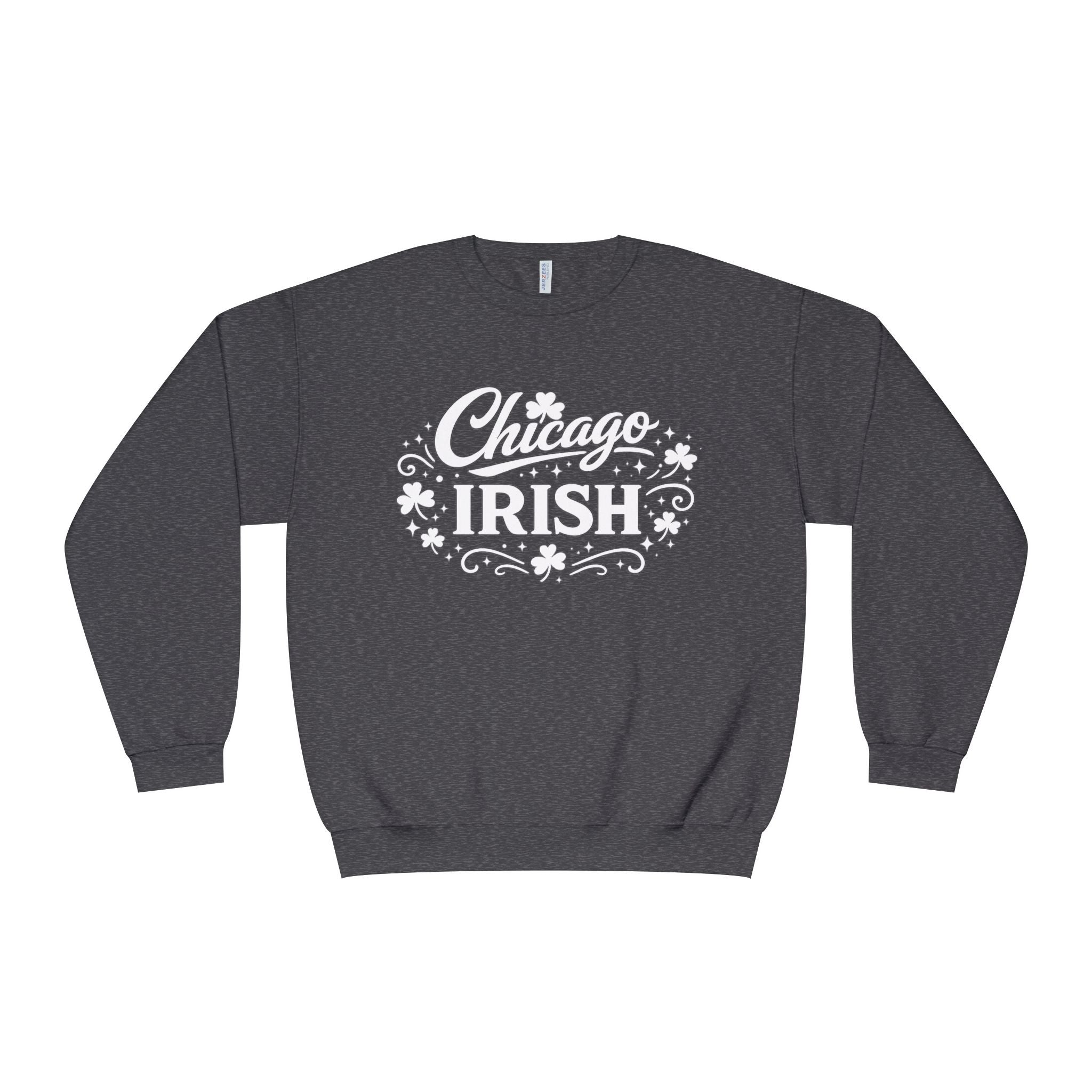 A Lucky Moon. Ladies, Crew Neck, Medium-Heavy NuBlend fleece/cotton, Graphic Sweatshirt. Chicago Irish.