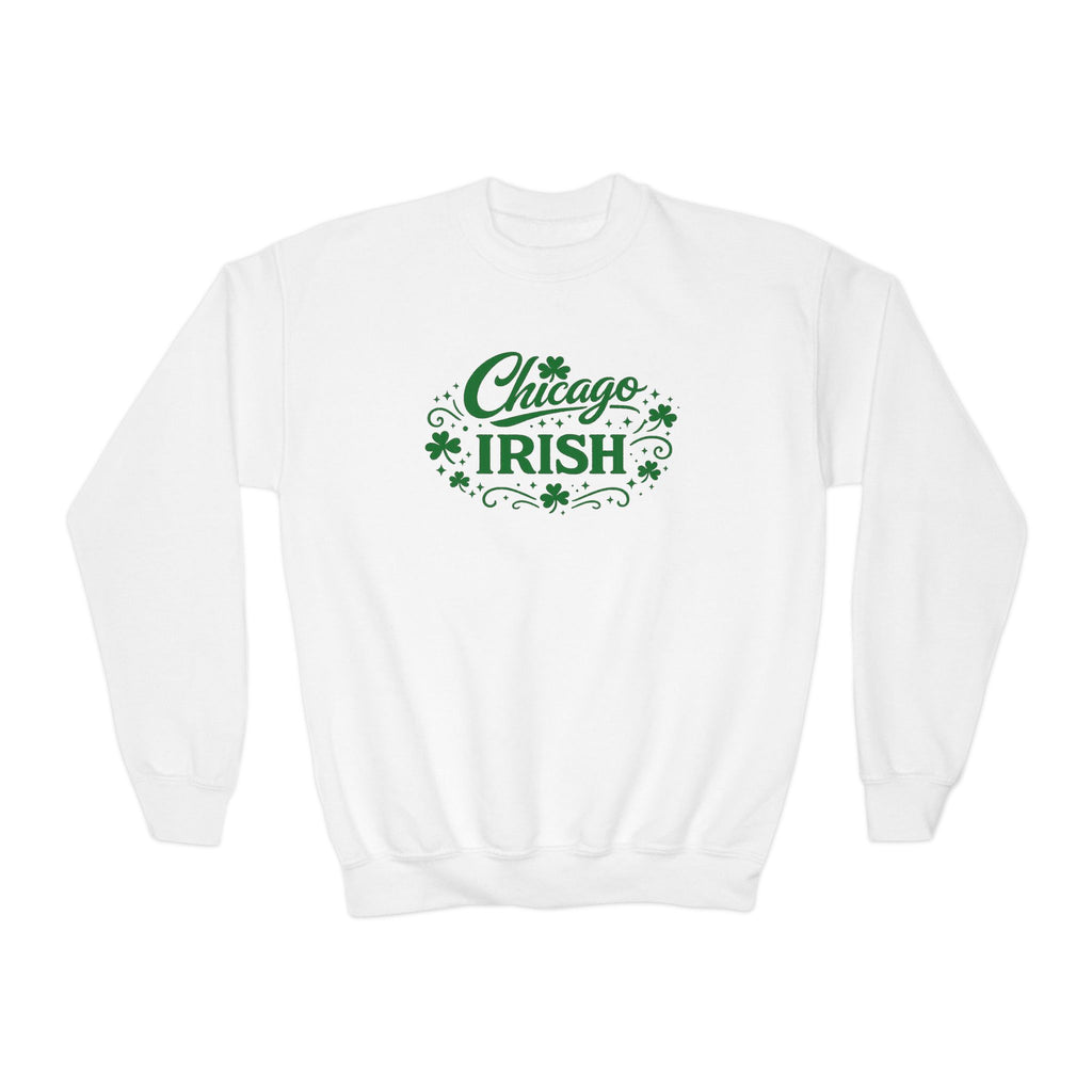 Lucky Moon. Youth, Crew Neck, Medium-Heavy NuBlend fleece/cotton, Graphic Sweatshirt. Chicago Irish.
