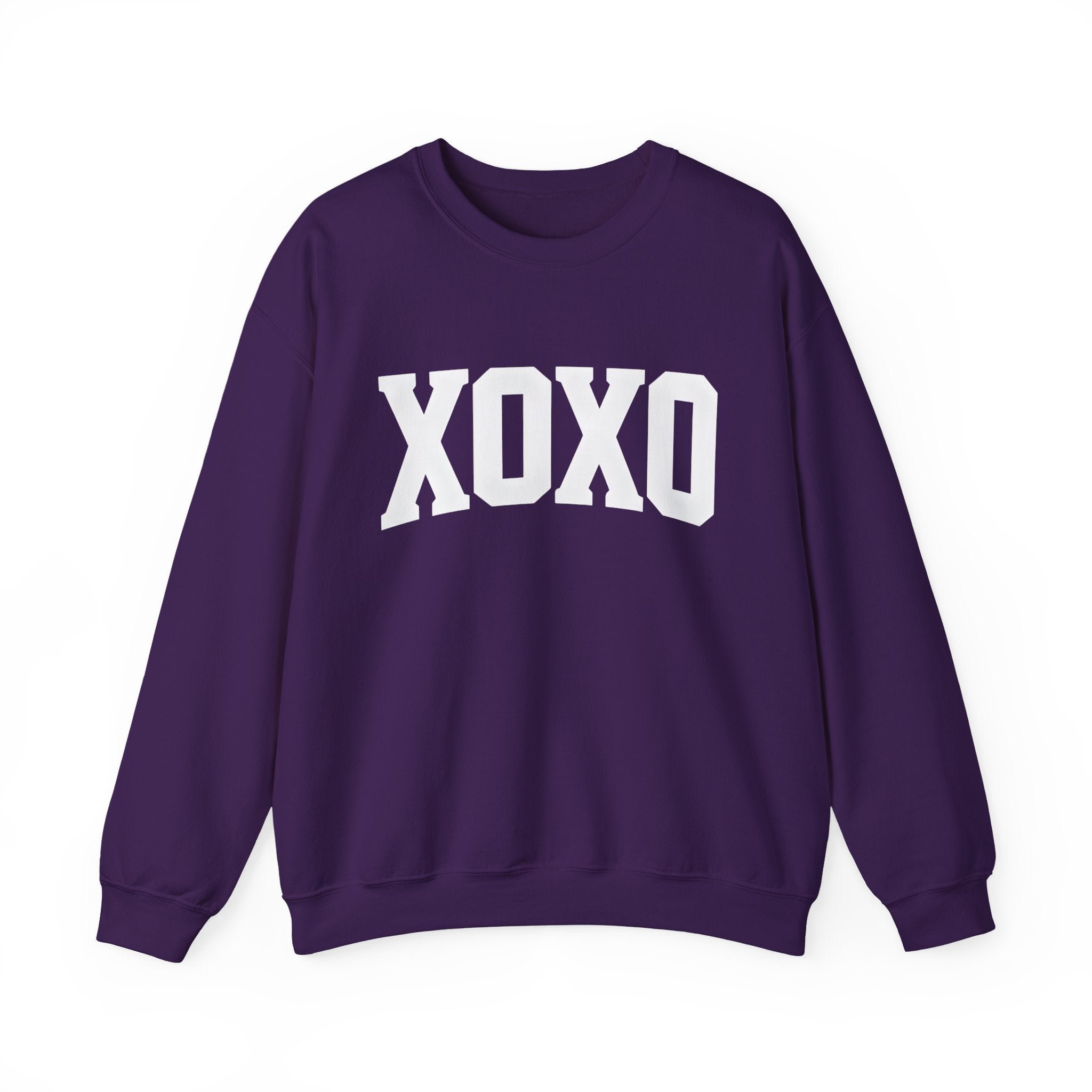 A Valentine Holiday Moon. Ladies, Crew Neck, durable 50/50 cotton poly blend, Graphic Sweatshirt.XOXO.
