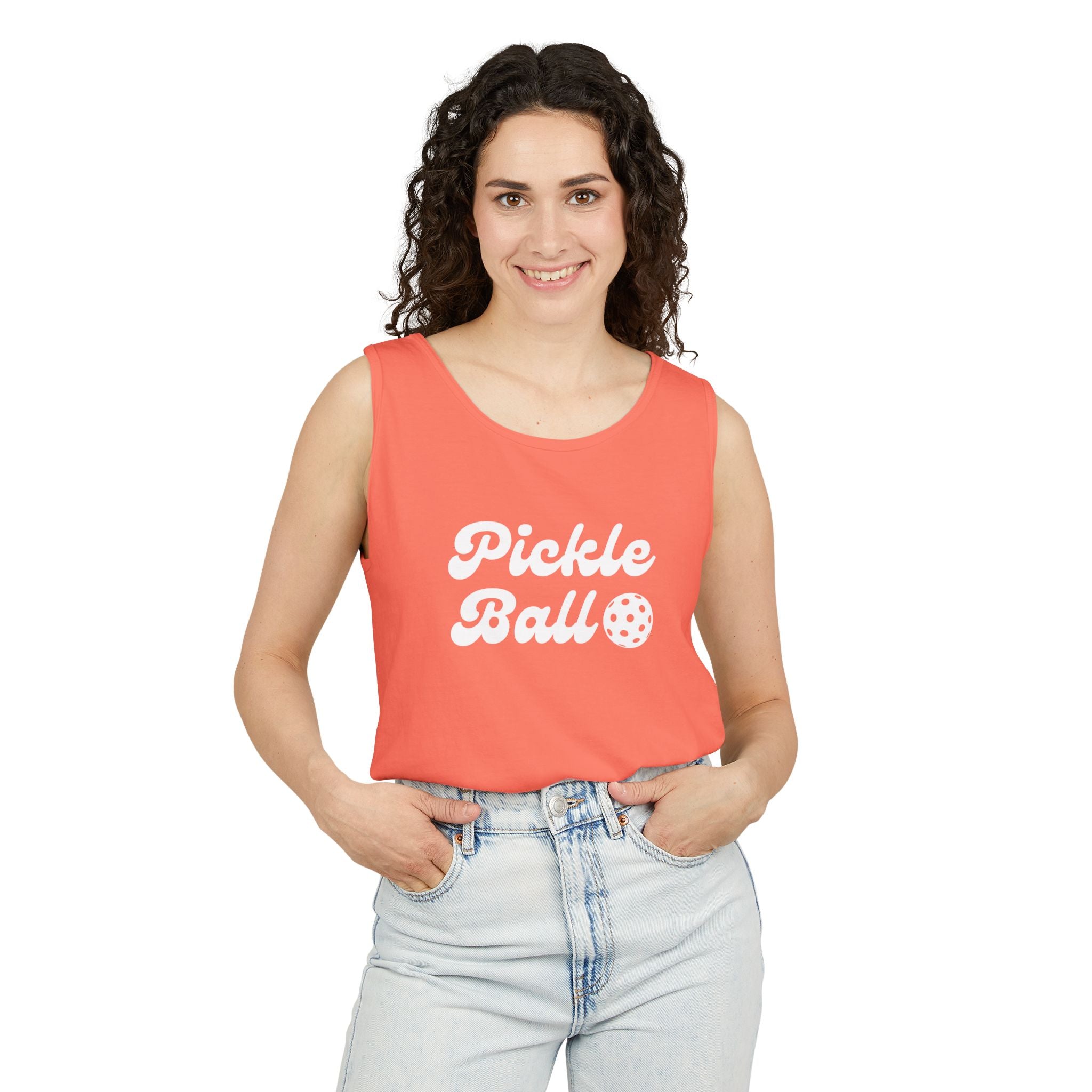 Pickleball. Unisex, Lightweight, Cotton, Graphic Tank. Pickleball.