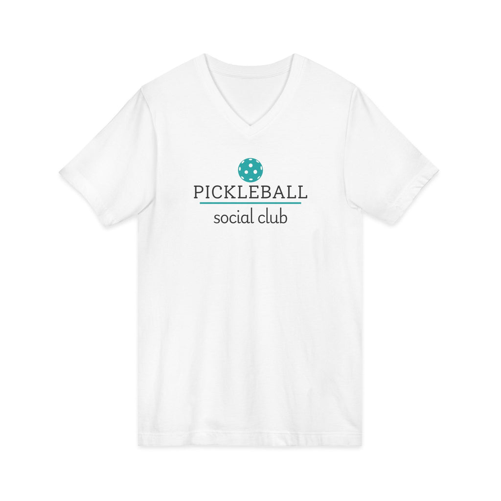 Pickleball. Unisex, V-Neck, Short Sleeve, Graphic T-Shirt. Pickleball Social Club V-Neck