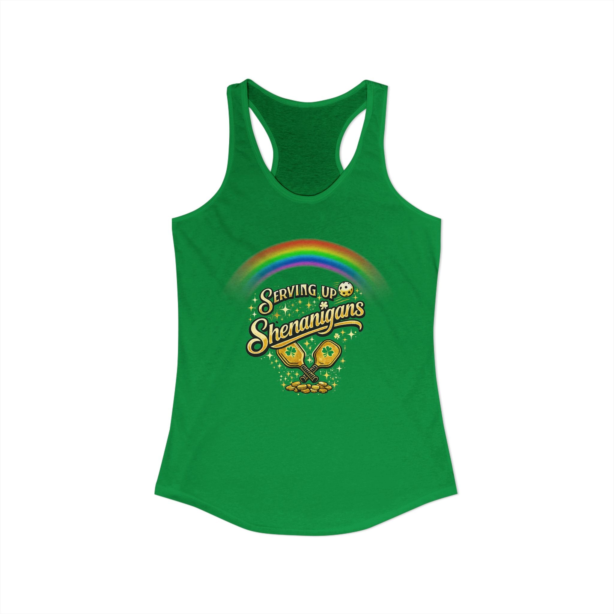 A Lucky Picklemoon. Ladies, lightweight cotton/poly blend, racerback, graphic tank. Serving up Shenanigans.