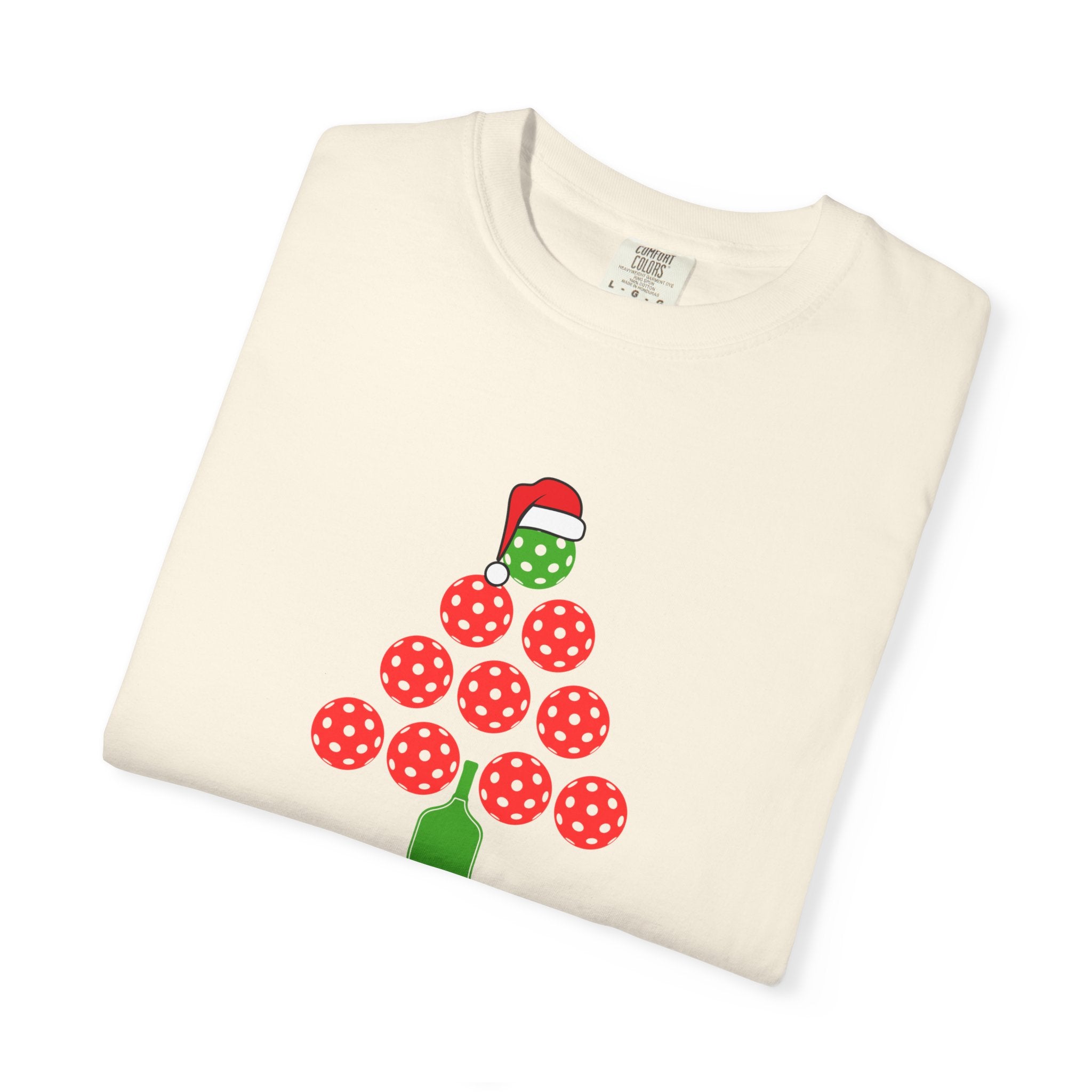 Holiday Moon. Unisex, Garment-Dyed, Crew Neck, Short Sleeve, Graphic T-Shirt. Peace.Love.Pickleball.