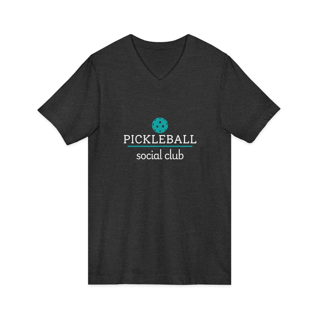 Pickleball. Unisex, V-Neck, Short Sleeve, Graphic T-Shirt. Pickleball Social Club V-Neck.