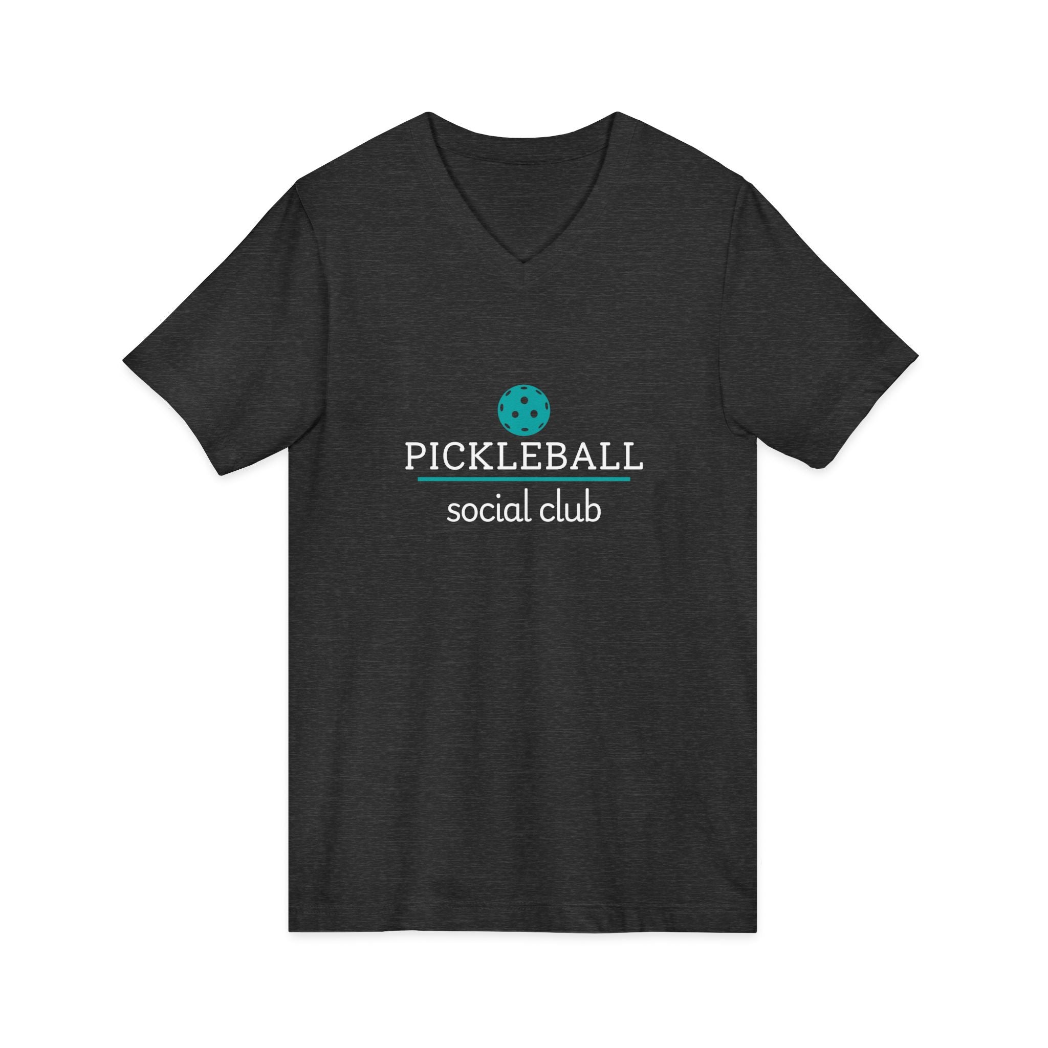 Pickleball. Unisex, V-Neck, Short Sleeve, Graphic T-Shirt. Pickleball Social Club V-Neck.