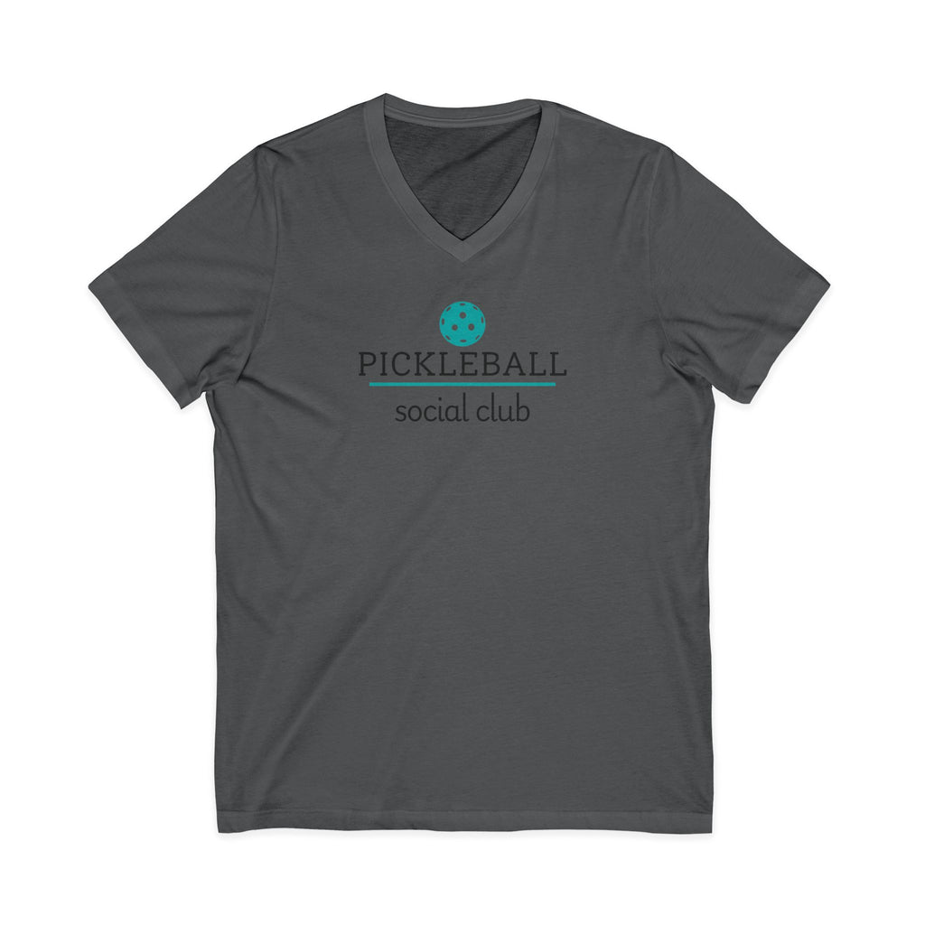 Pickleball. Unisex, V-Neck, Short Sleeve, Graphic T-Shirt. Pickleball Social Club V-Neck