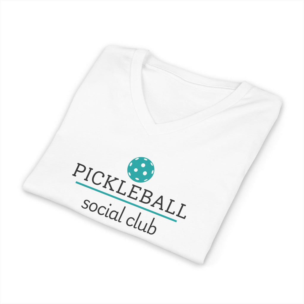Pickleball. Unisex, V-Neck, Short Sleeve, Graphic T-Shirt. Pickleball Social Club V-Neck