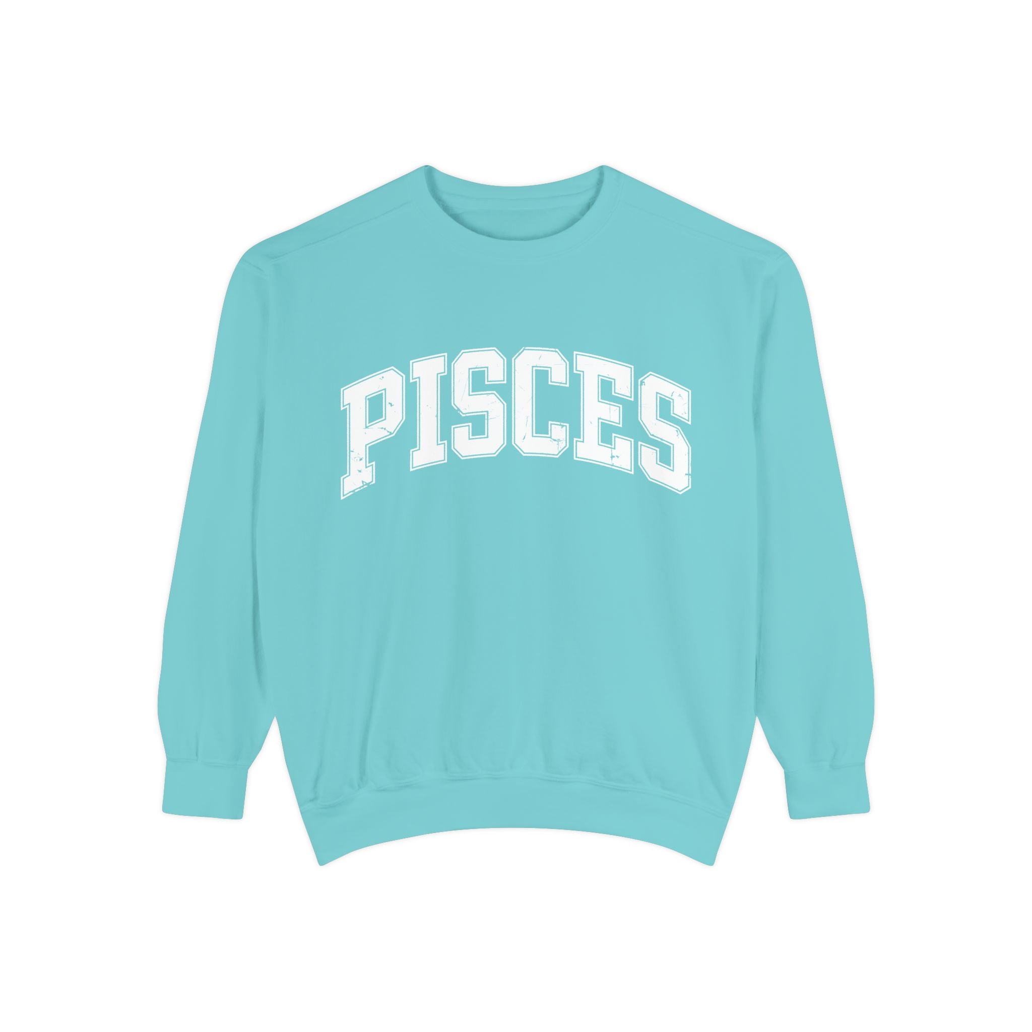 The Zodiac Collection. Unisex Garment-Dyed Crew Neck, Graphic Sweatshirt. Pisces.