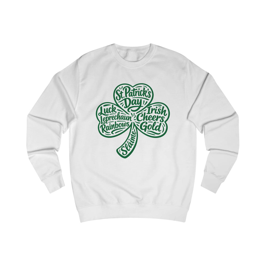 Lucky Moon. Crew neck, medium-heavy, graphic sweatshirt. Shamrock.