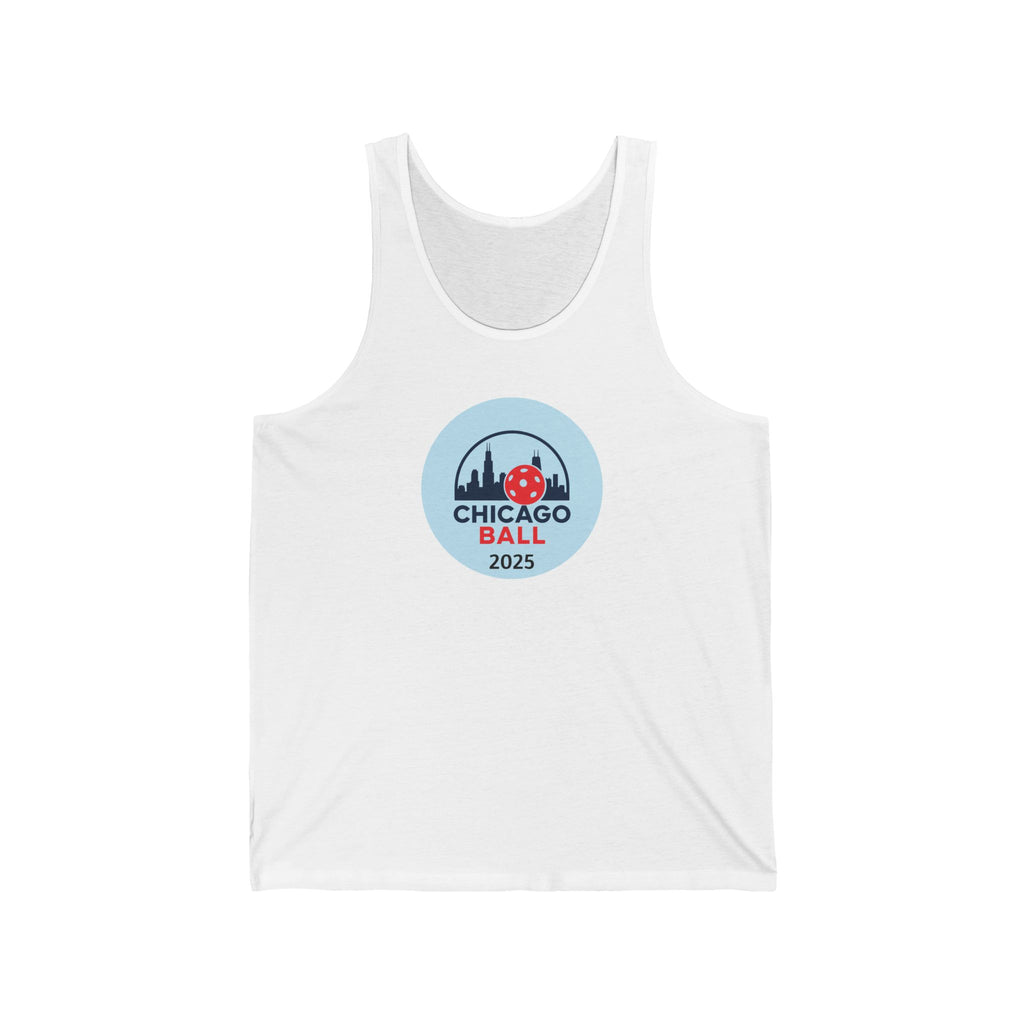 Pickleball. Unisex Jersey Tank. Chicago Pickleball. Circle.