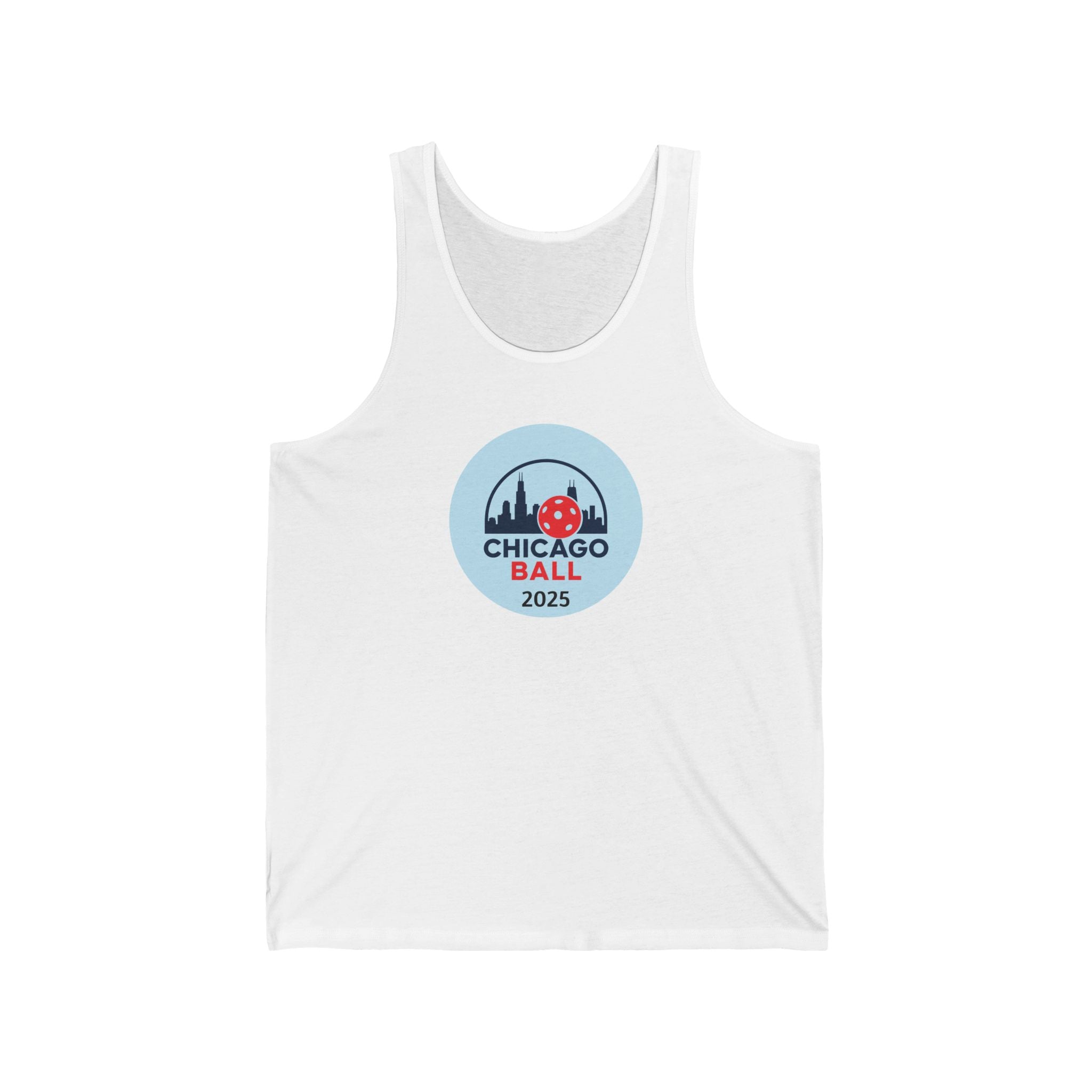 Pickleball. Unisex Jersey Tank. Chicago Pickleball. Circle.
