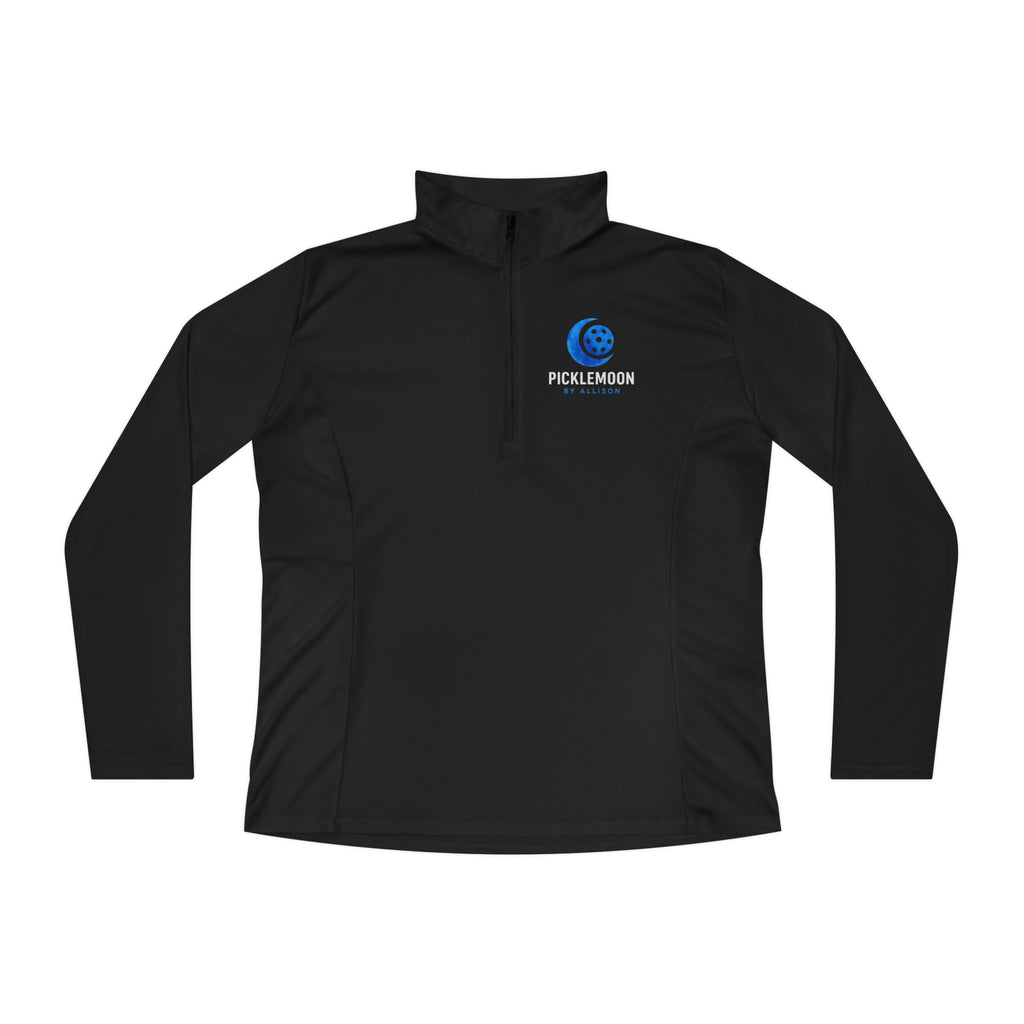 Picklemoon Swag. 1/4 Zip Pullover – Women’s Athletic Quarter Zip – Lightweight Pickleball Jacket – Back Logo Performance Top.