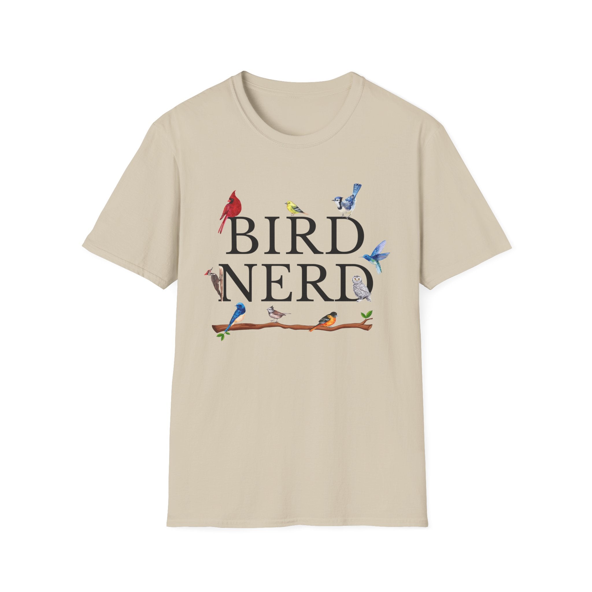 Wild at Heart Collection. Bird Nerd Birdwatching Crew Neck Tee | Gildan 64000 Nature Lover Shirt