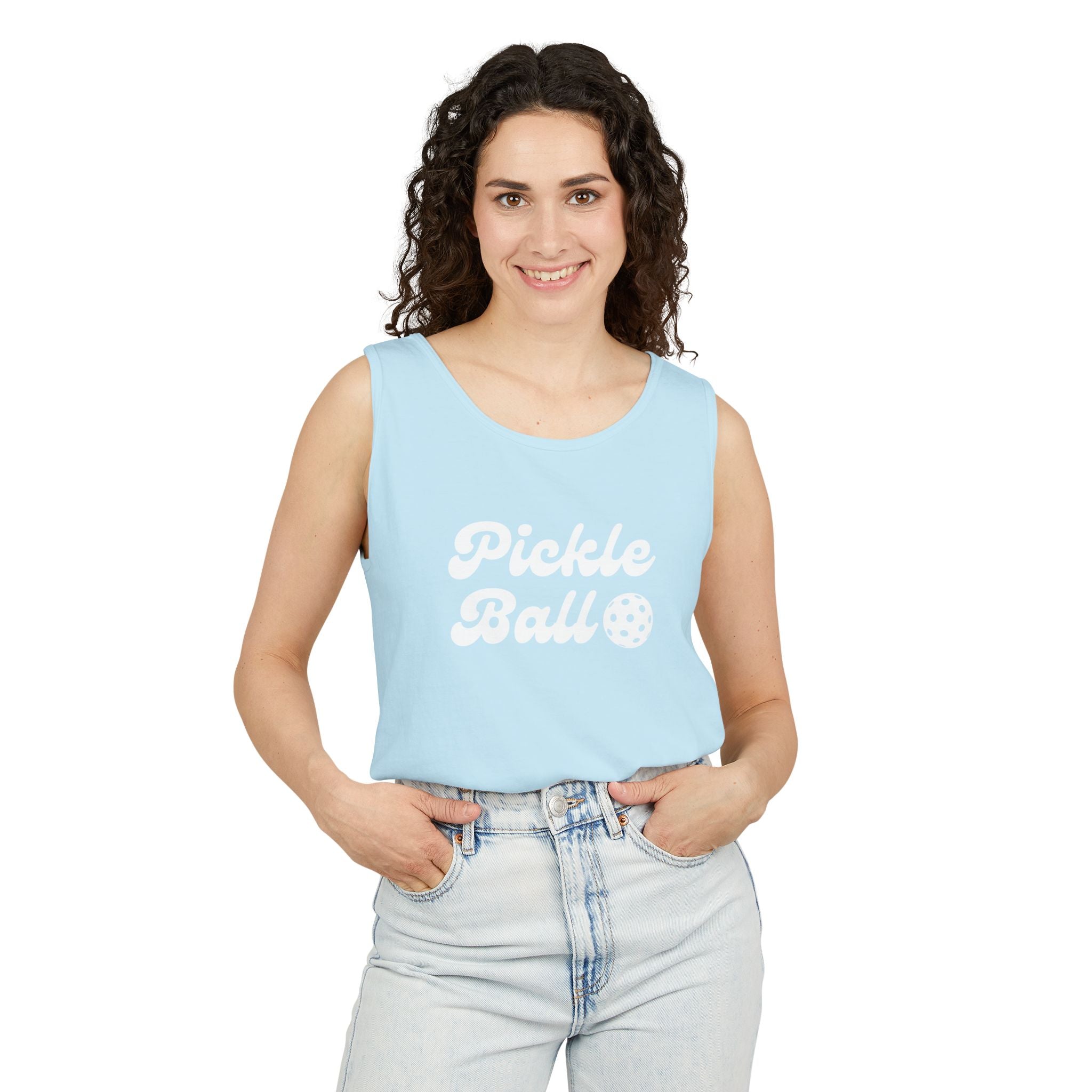 Pickleball. Unisex, Lightweight, Cotton, Graphic Tank. Pickleball.