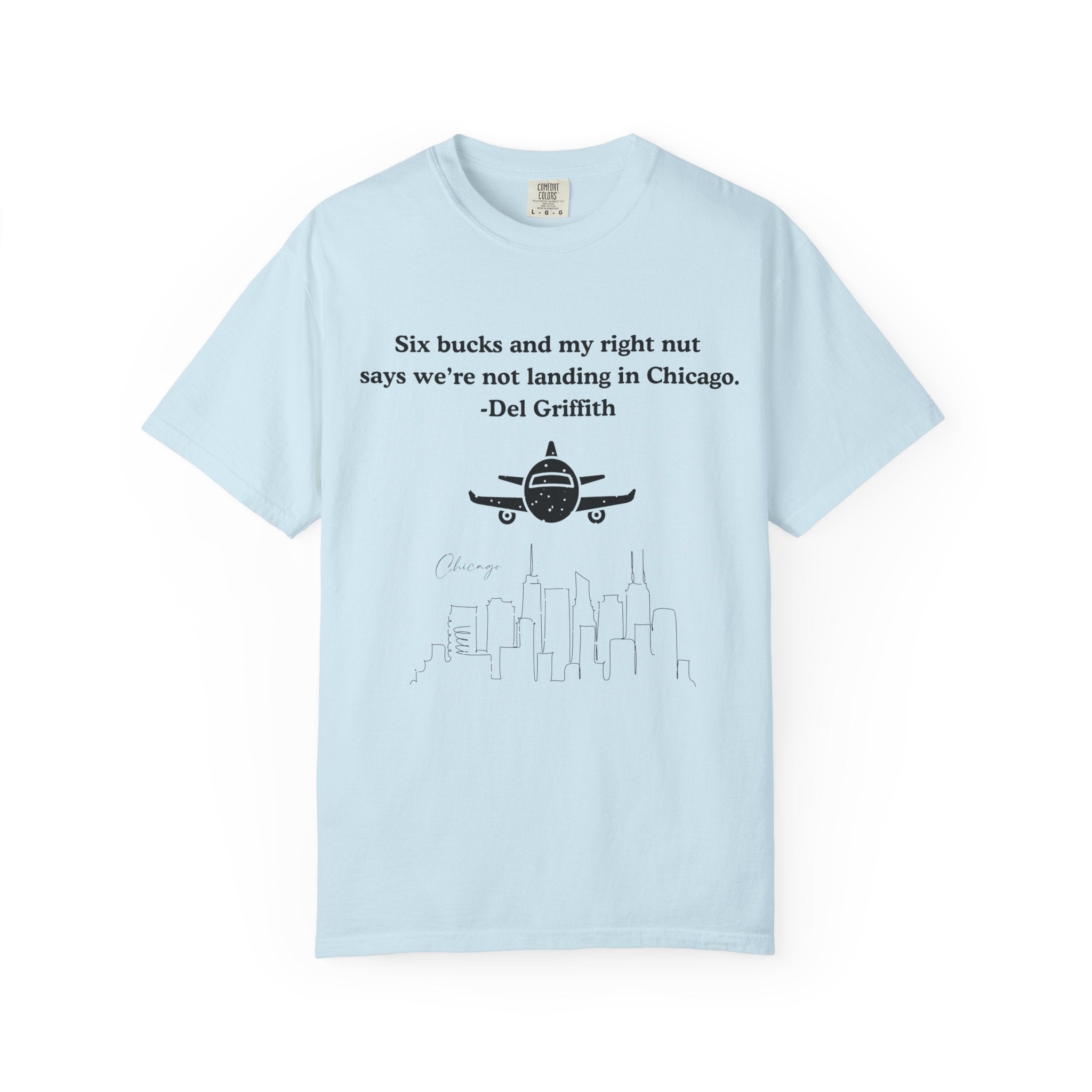 Holiday Moon. Unisex, Garment-Dyed, Crew Neck, Short Sleeve, Graphic T-Shirt. Six bucks . .