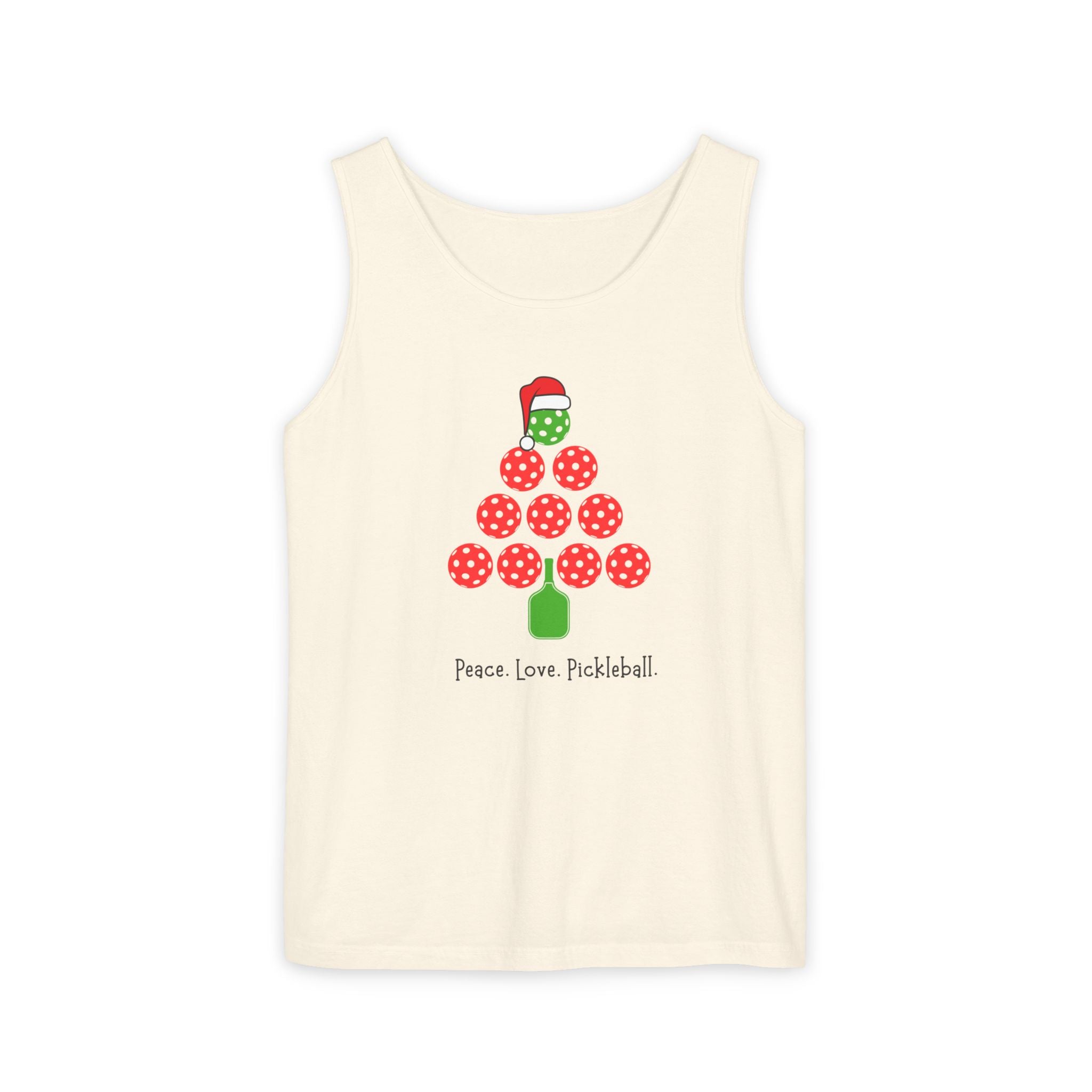 Holiday Moon. Unisex, Lightweight, Cotton, Graphic Tank. Peace.Love.Pickleball.