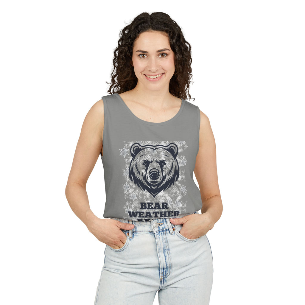 Sporty Soul. Unisex, Lightweight, Cotton, Graphic Tank. Bear Weather Ready.