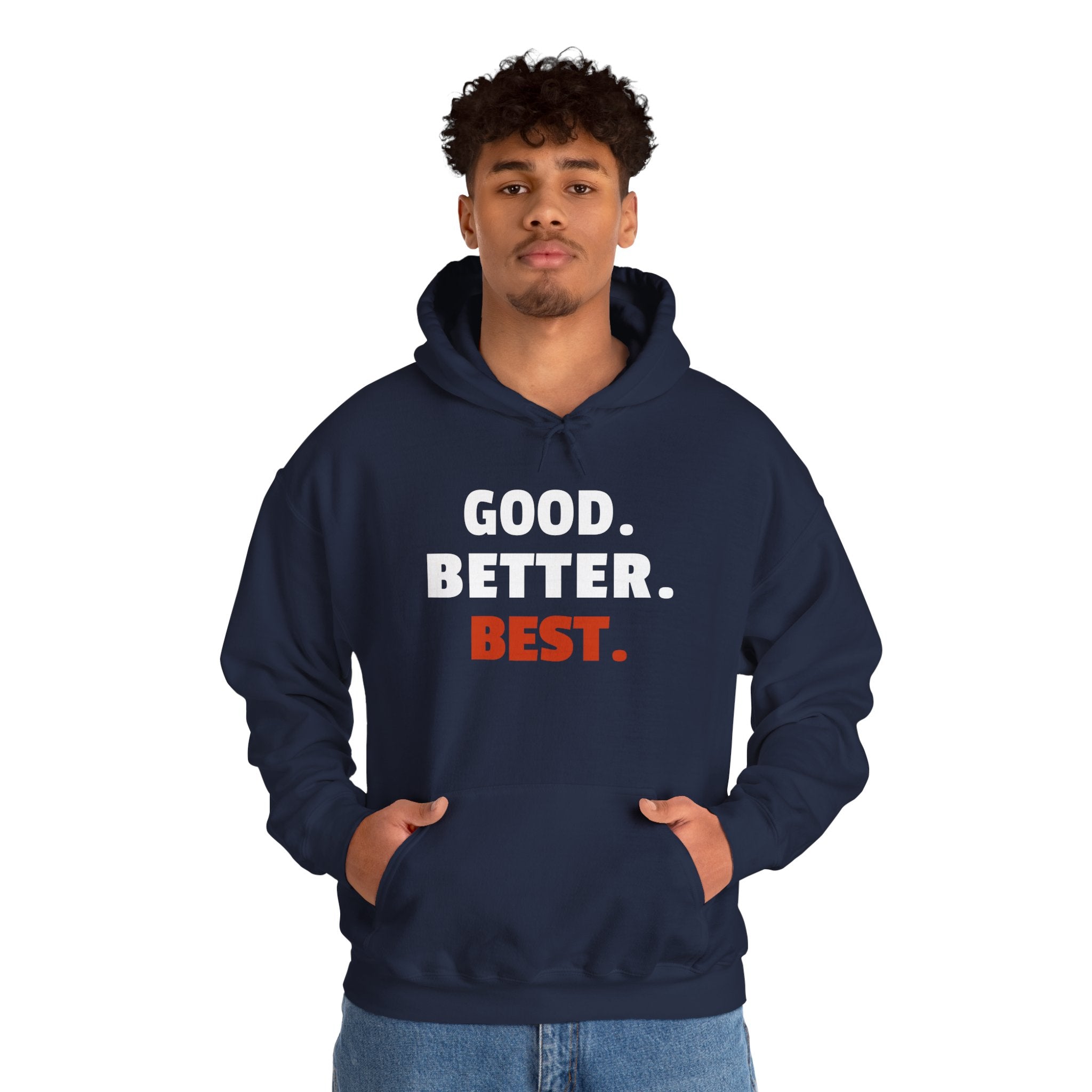Sporty Soul. Unisex, Heavy Blend, Hooded, Graphic, Sweatshirt. "Good.Better.Best."