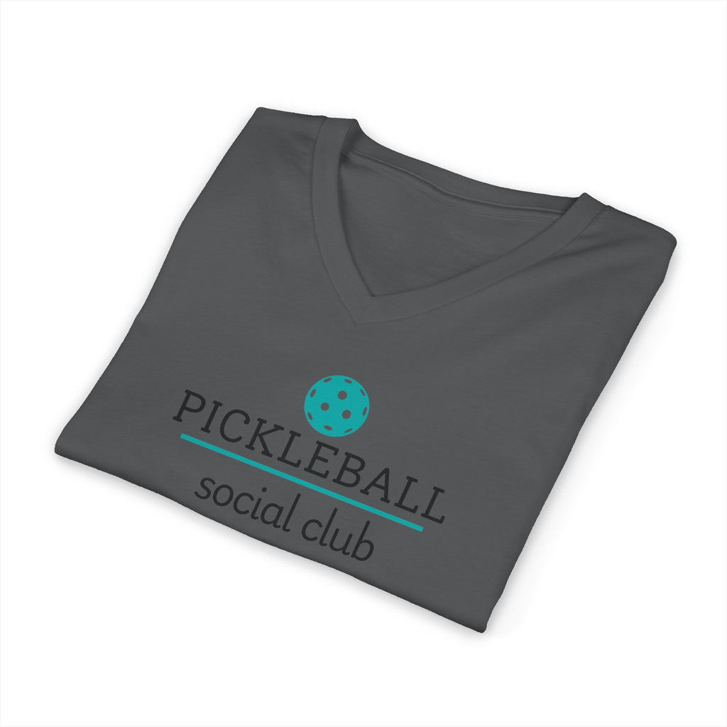 Pickleball. Unisex, V-Neck, Short Sleeve, Graphic T-Shirt. Pickleball Social Club V-Neck