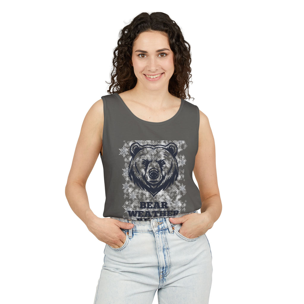 Sporty Soul. Unisex, Lightweight, Cotton, Graphic Tank. Bear Weather Ready.