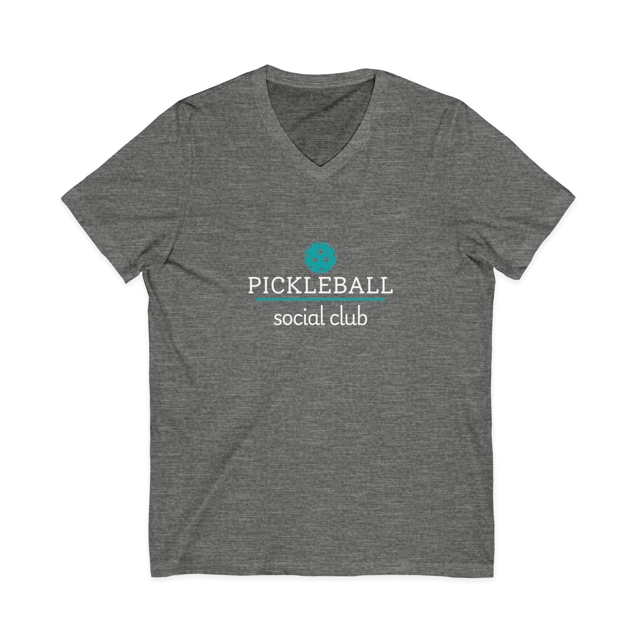 Pickleball. Unisex, V-Neck, Short Sleeve, Graphic T-Shirt. Pickleball Social Club V-Neck.