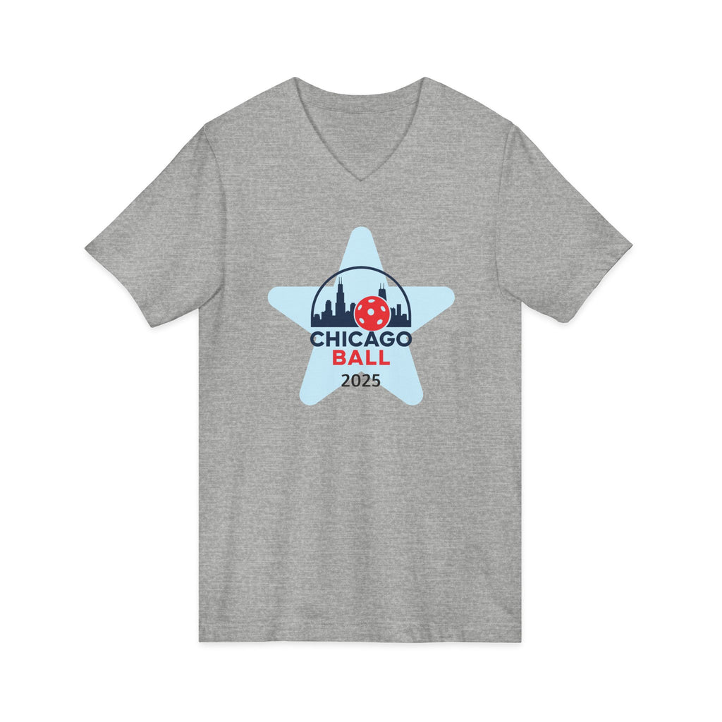 Pickleball. Unisex V-Neck,  Short sleeve, Graphic T-Shirt. Chicago Star 2025.