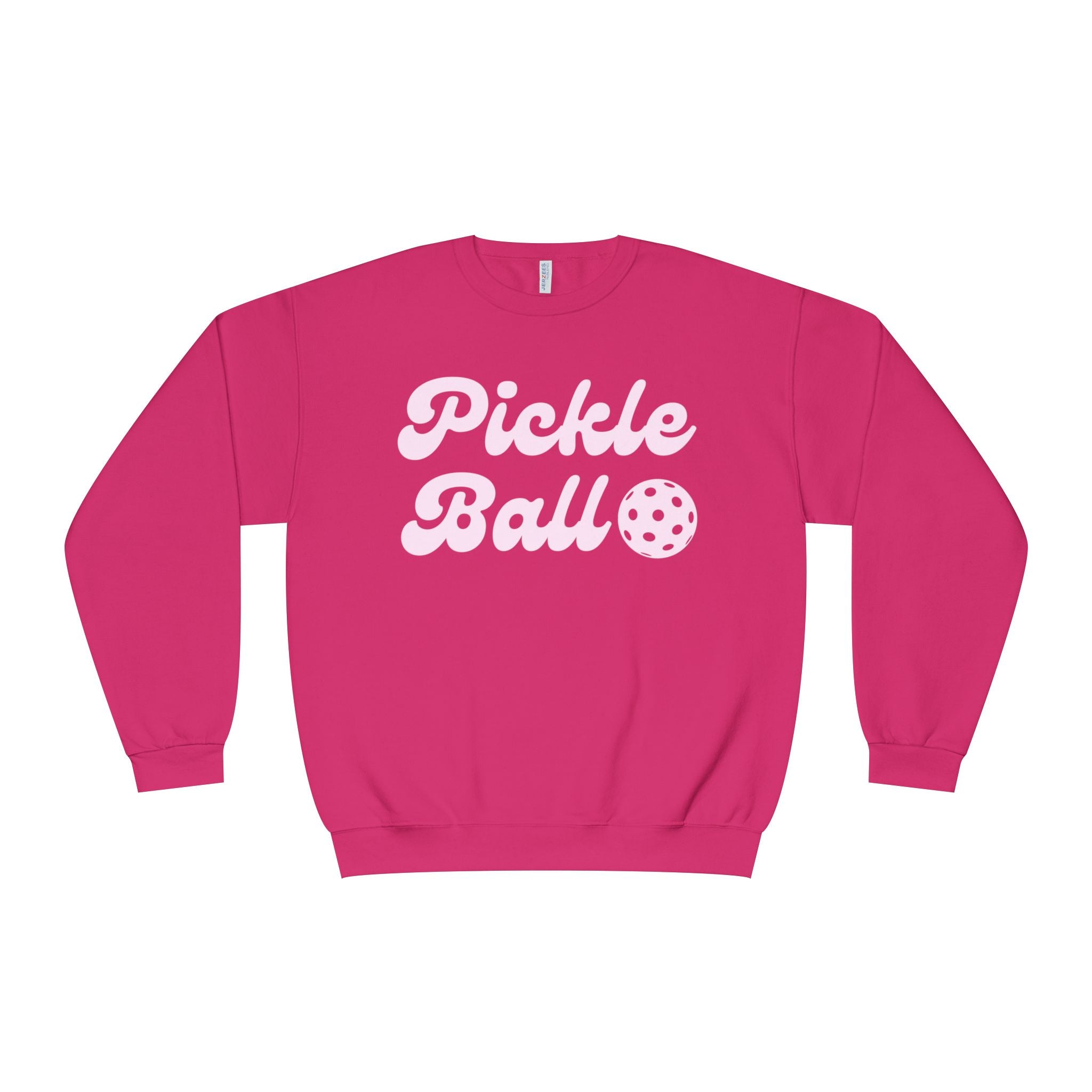 Pickleball. Ladies, Crew Neck, Medium-Heavy NuBlend fleece/cotton, Graphic Sweatshirt. Pickleball.