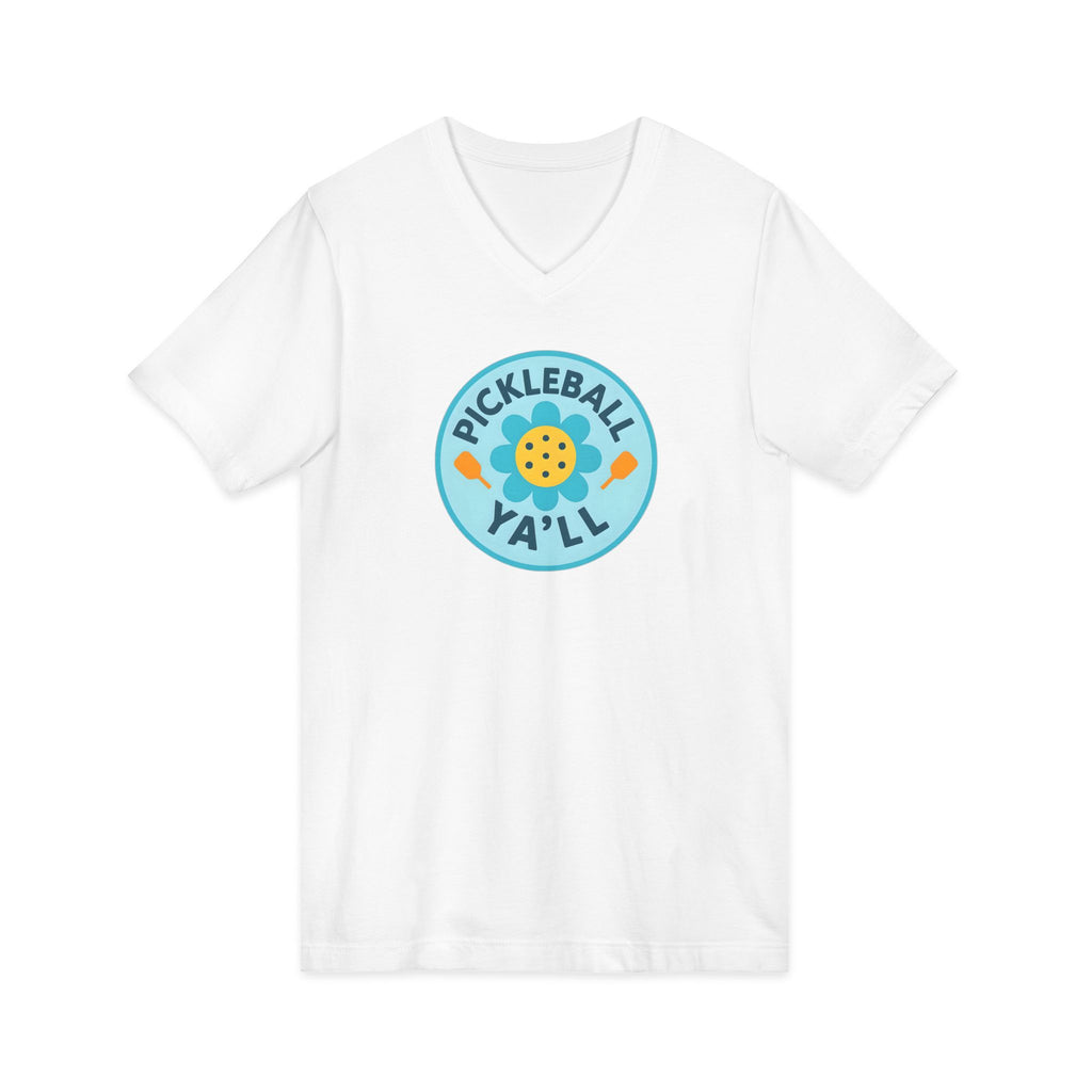 Pickleball. Unisex, V-Neck, Short Sleeve, Graphic T-Shirt. Pickleball Y'all.