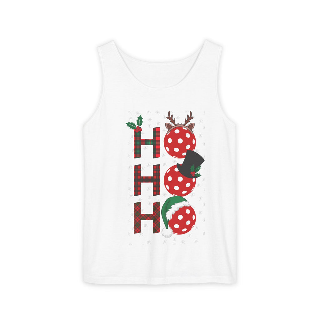 Holiday Moon. Unisex, Lightweight, Cotton, Graphic Tank. Pickleball Ho.Ho.Ho.
