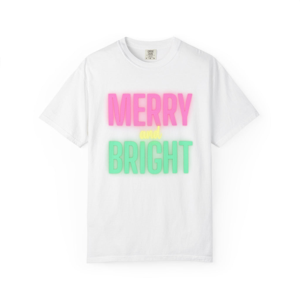 Holiday Moon. Unisex, Crew Neck, Short Sleeve, Graphic T-Shirt. Merry & Bright.
