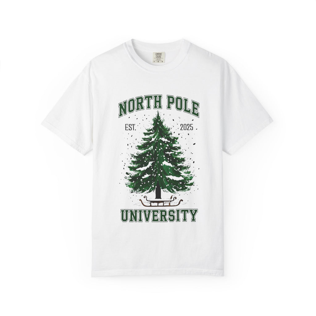 Holiday Moon. Unisex, Crew Neck, Short Sleeve, Graphic T-Shirt. North Pole University.