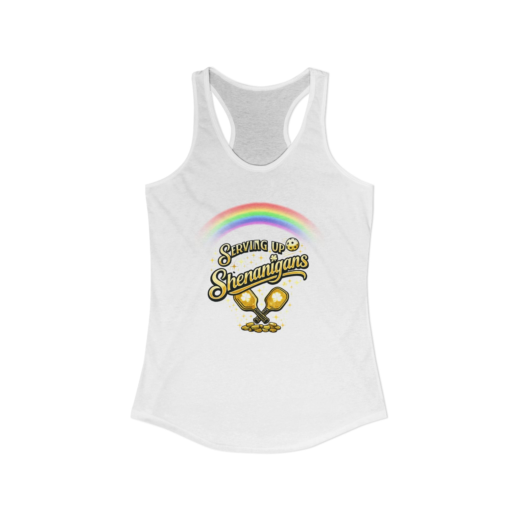 A Lucky Picklemoon. Ladies, lightweight cotton/poly blend, racerback, graphic tank. Serving up Shenanigans.