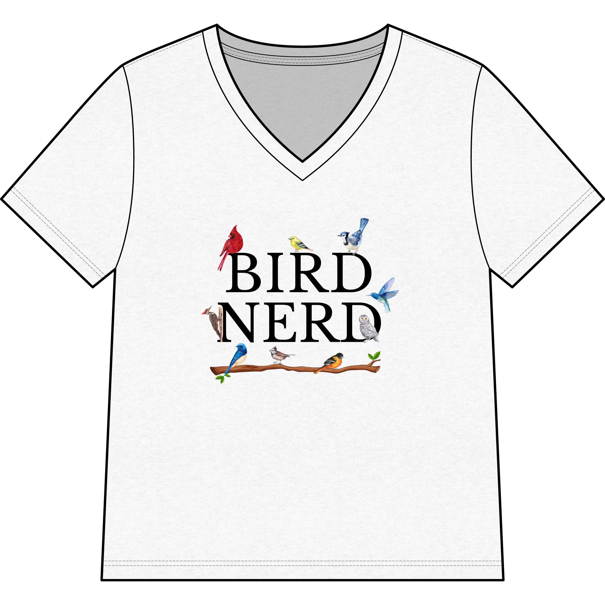Wild at Heart Collection. Bird Nerd Birdwatching V-Neck Tee | Bella + Canvas 6405CVC Nature Lover Shirt