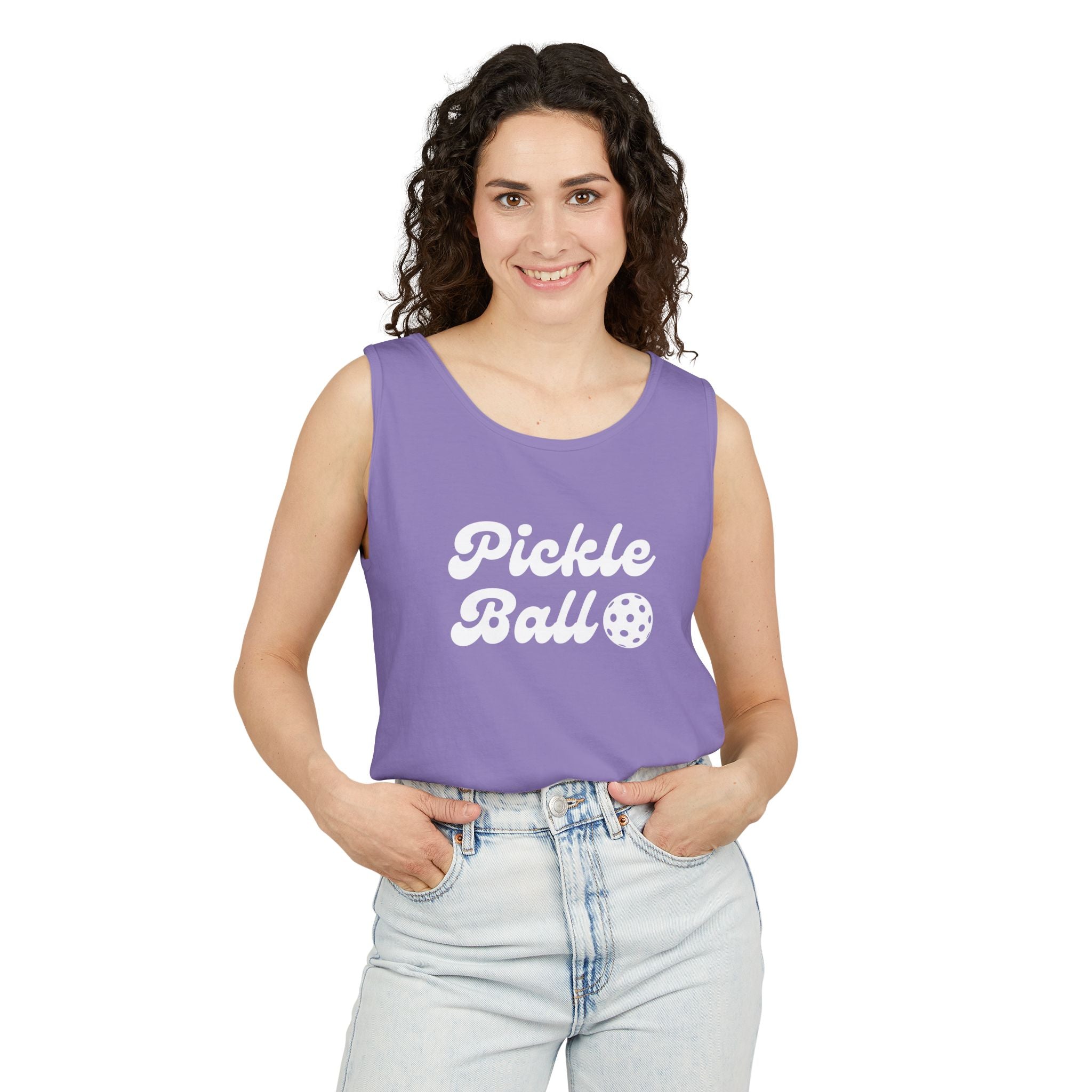 Pickleball. Unisex, Lightweight, Cotton, Graphic Tank. Pickleball.