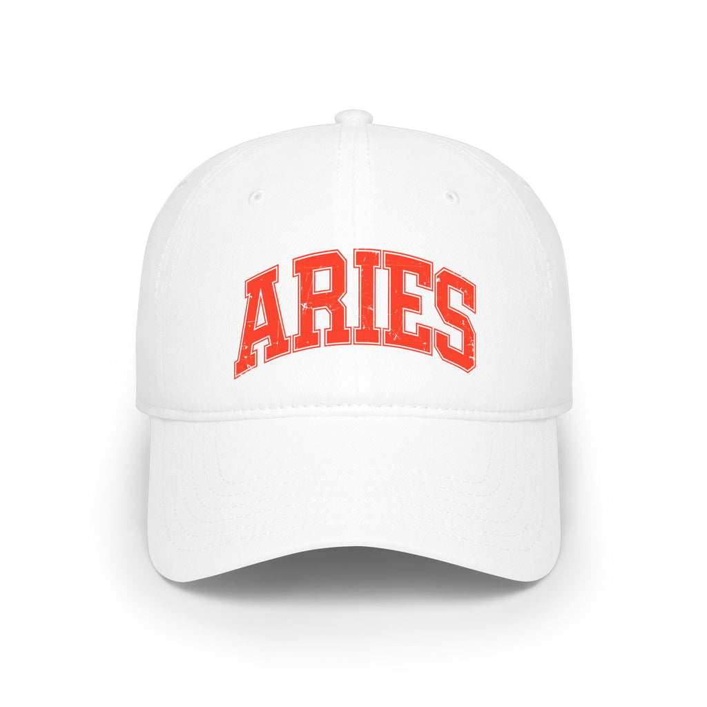 The Zodiac Collection. Low Profile Baseball Cap. Aries in red.