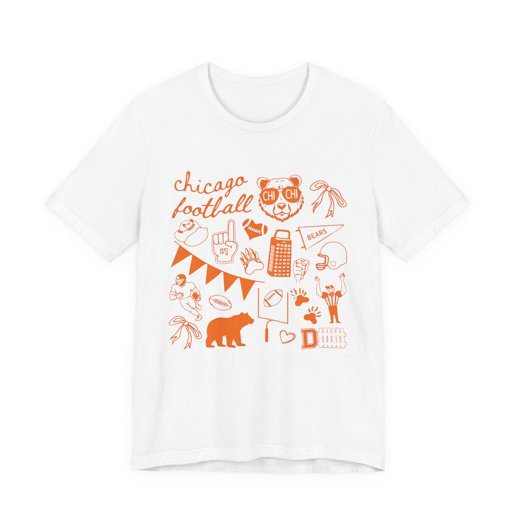 Sporty Soul. Unisex, Crew Neck, Short Sleeve, Graphic T-Shirt. 3 Color Options. Chicago Football Retro.