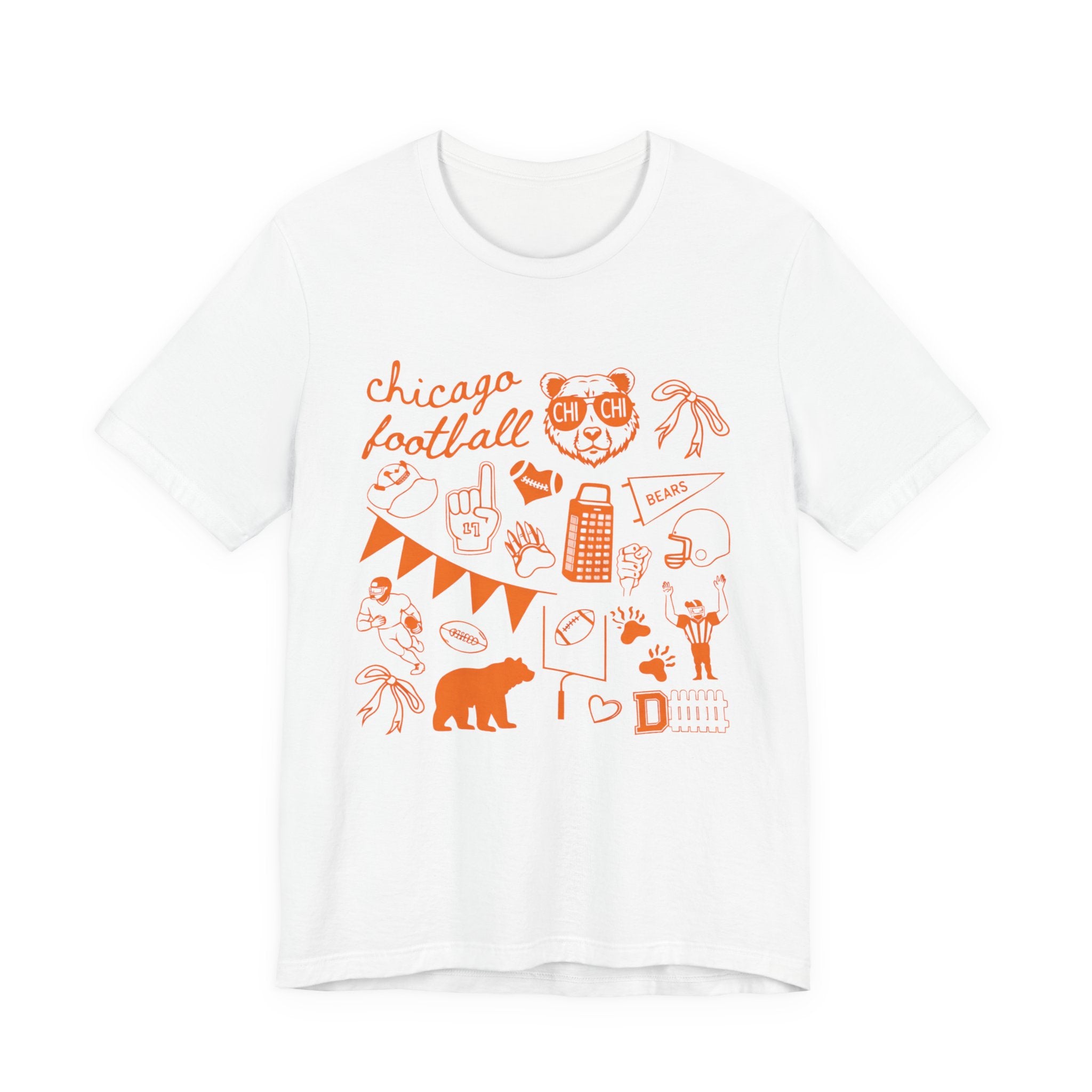 Sporty Soul. Unisex, Crew Neck, Short Sleeve, Graphic T-Shirt. 3 Color Options. Chicago Football Retro.
